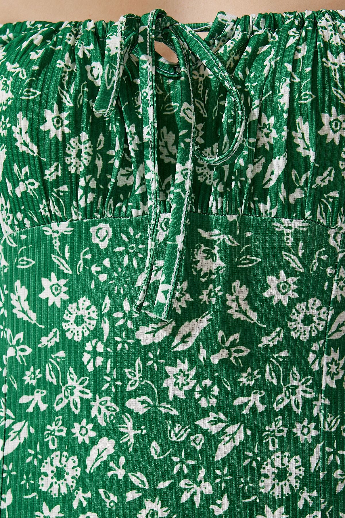 Woman Live Green Flower Sweting Summer Knitting Dress CI00029