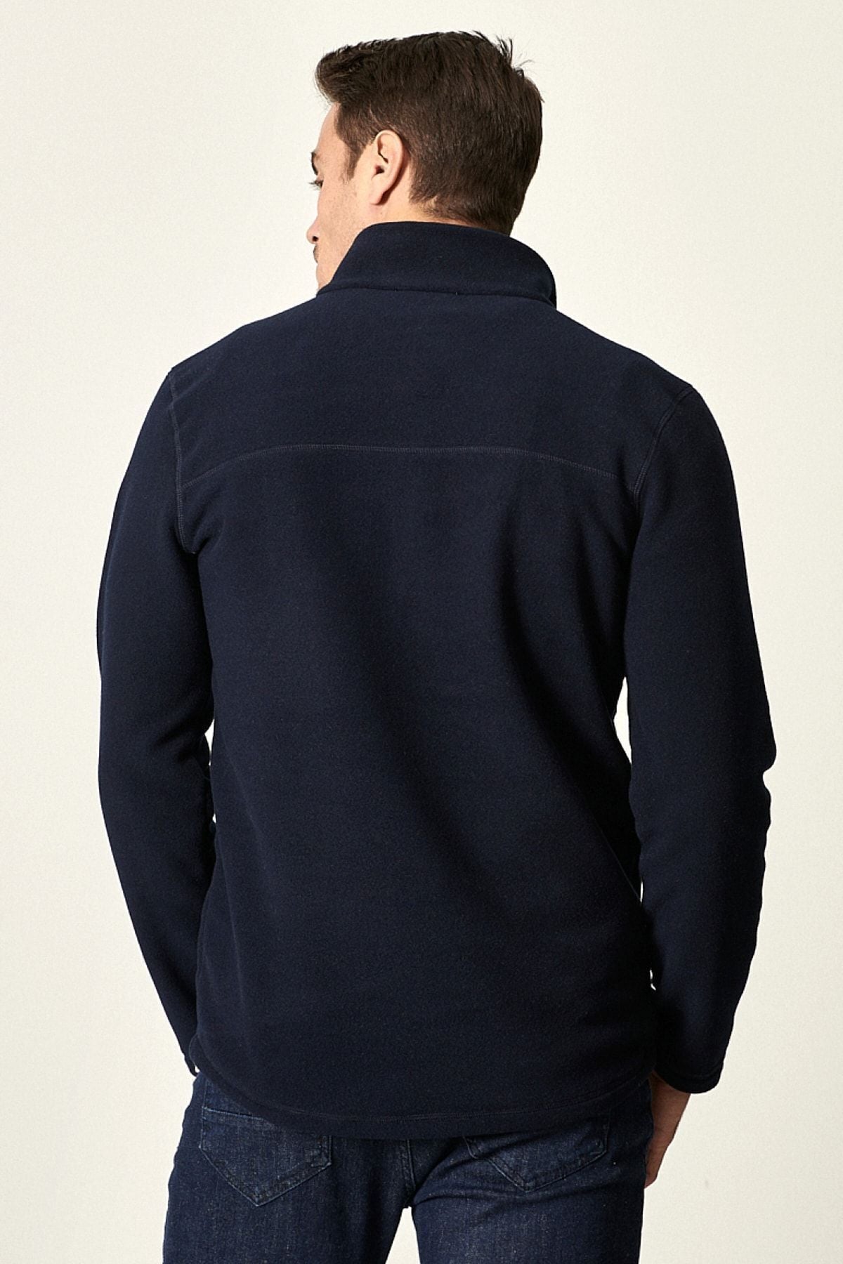 Men's Navy Blue Anti-Pilling Standard Fit Bato Yaka Cold-Performor Fooling Polar Sweatshirt