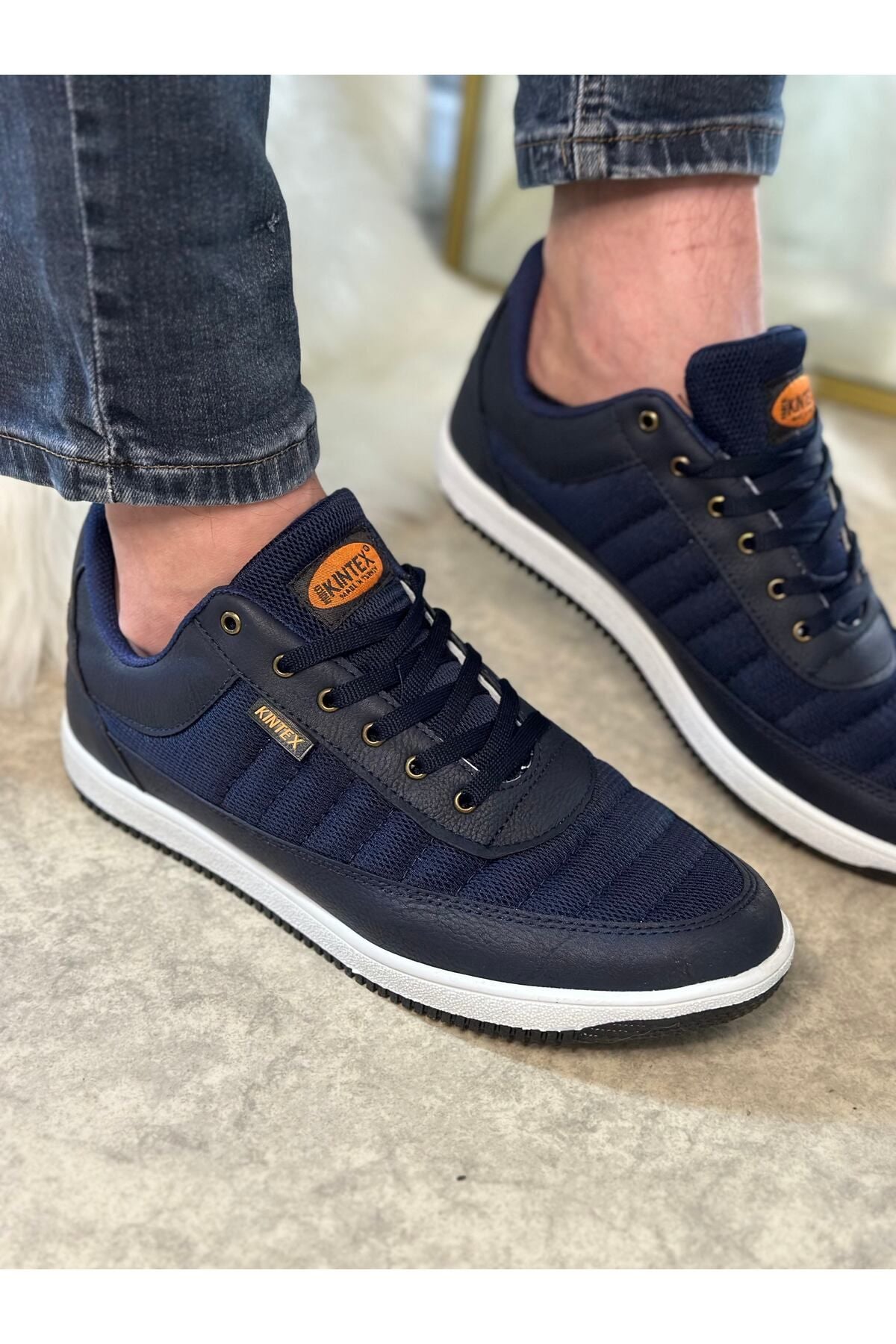 Daily Men's Sneaker Lacık Lightly Comfortable Misasive Air Walking Navy Blue Sport Shoes 014