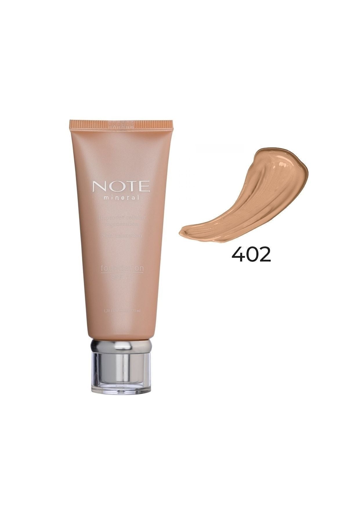 Mineral Foundation Spf 15 Yoğun Kapatıcı Saten Bitişli Fondöten - 402 Orta Açık