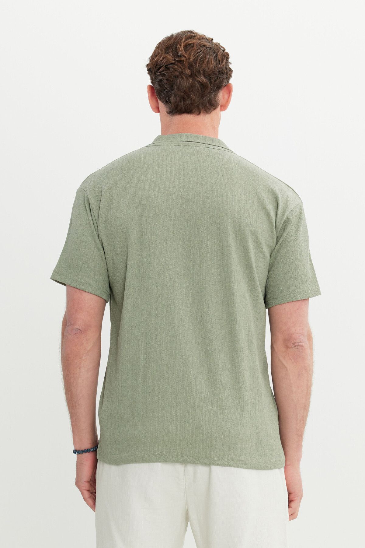 Men's Water Green Relax Fit Casual Cut Polo Yaka T -shirt