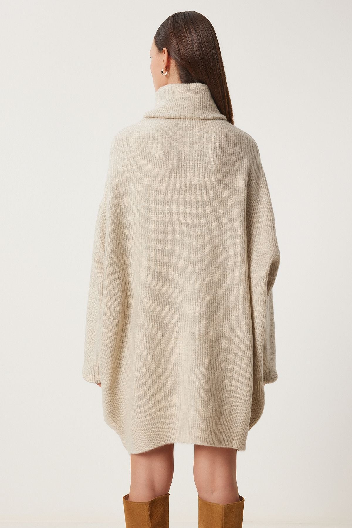 Female Stone Fisherman Collar Long Knitwear Sweater MX00107