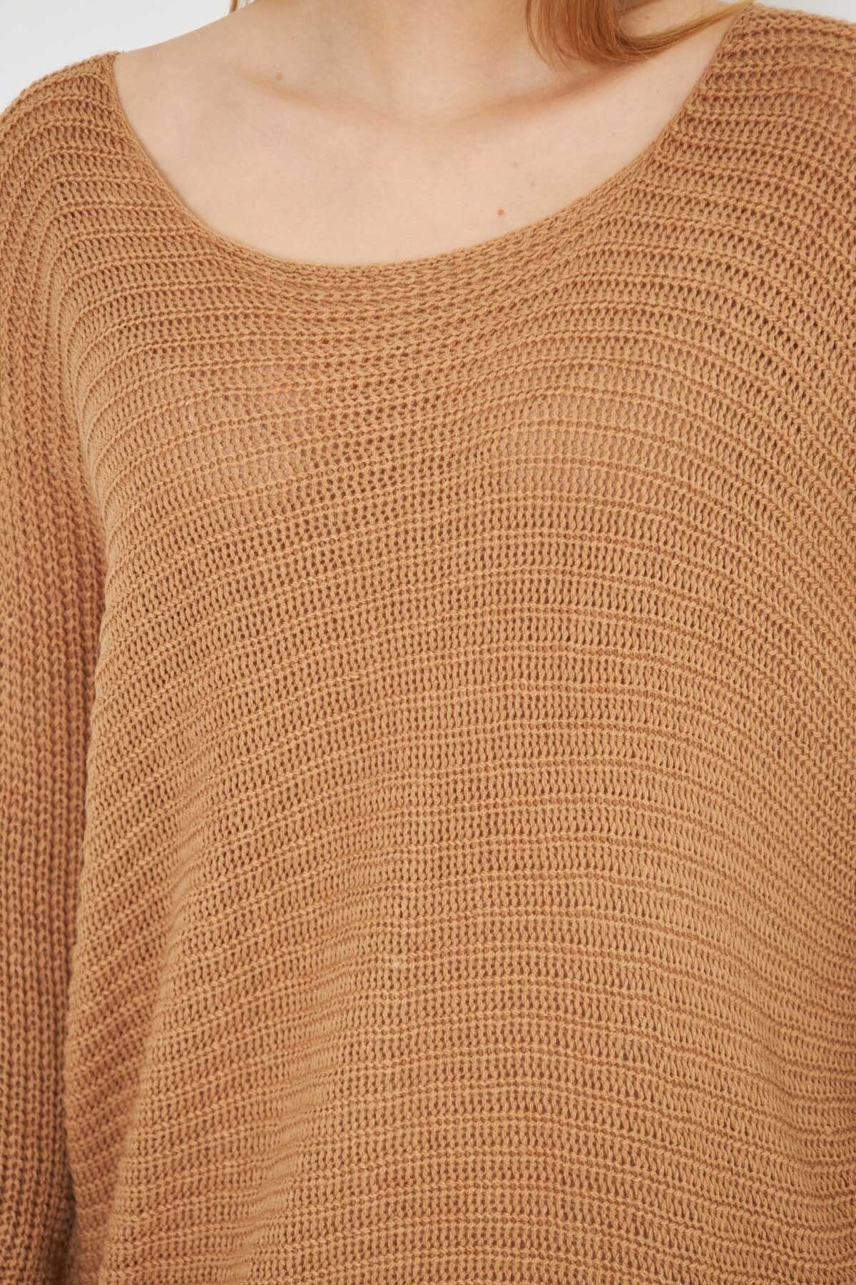 Women Camel Thessaloniki Salaş Triko Sweater ARM-21K012010