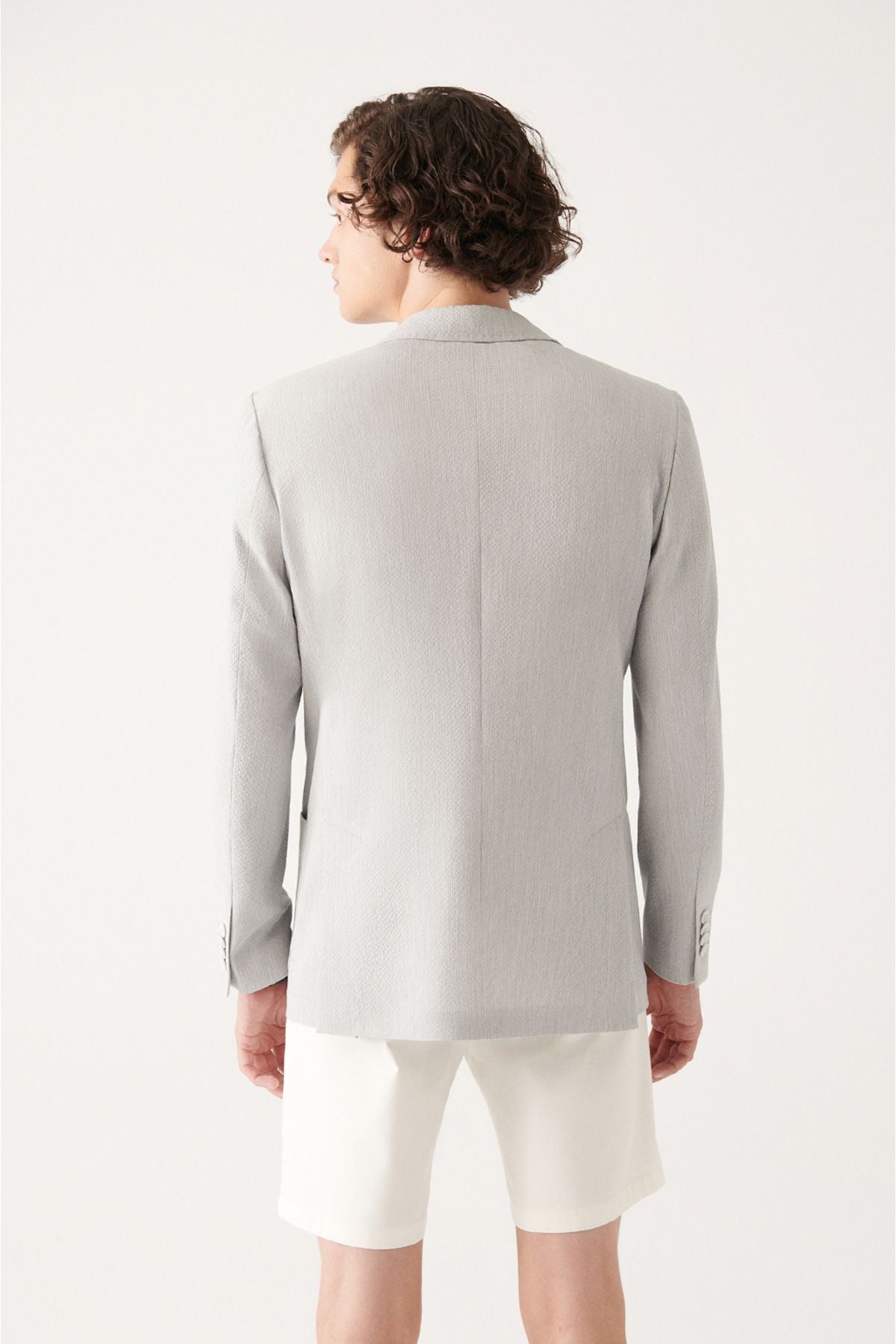 Men's gray wafer textured double slit jacket A31y4028