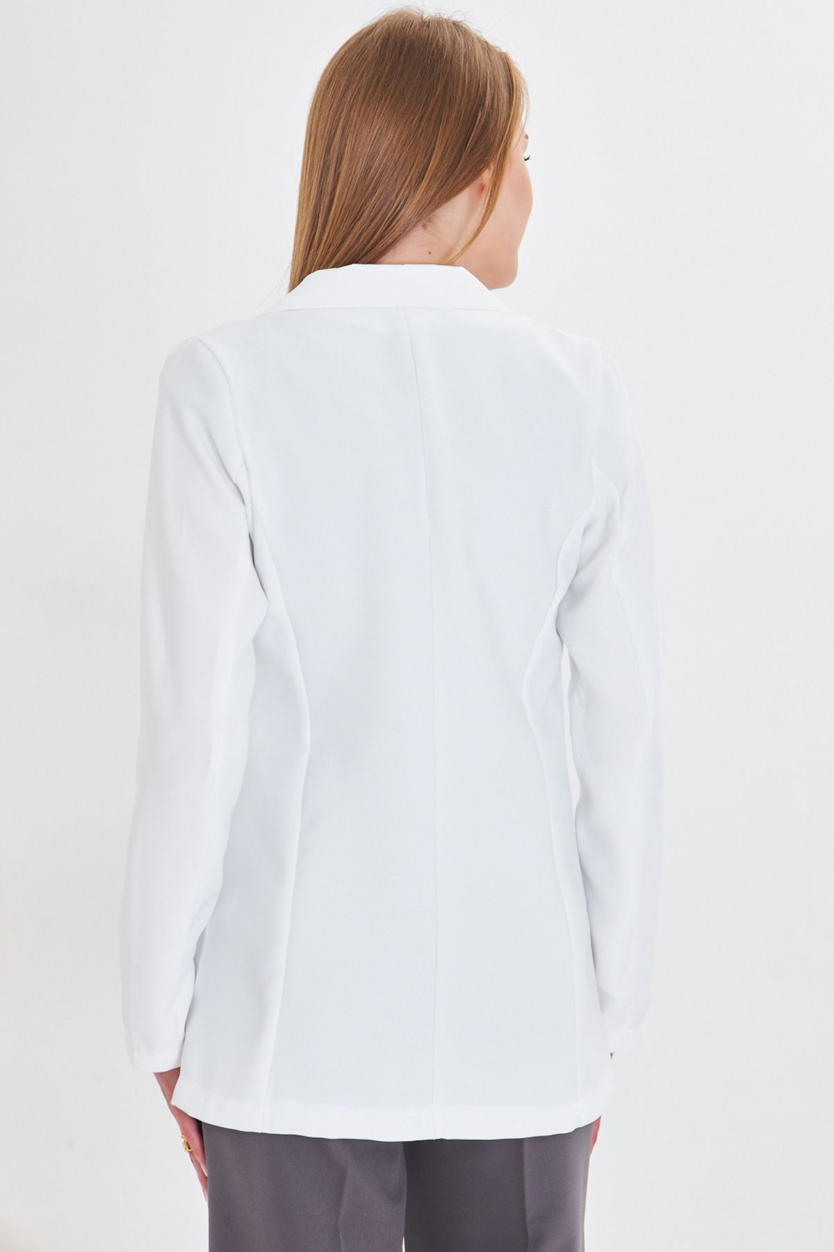 Female white button jacket ARM-20K001151