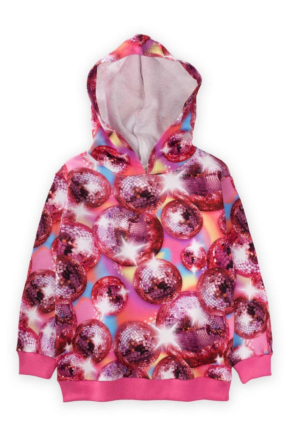 Sweatshirt with hooded patterned 4-12 age pink