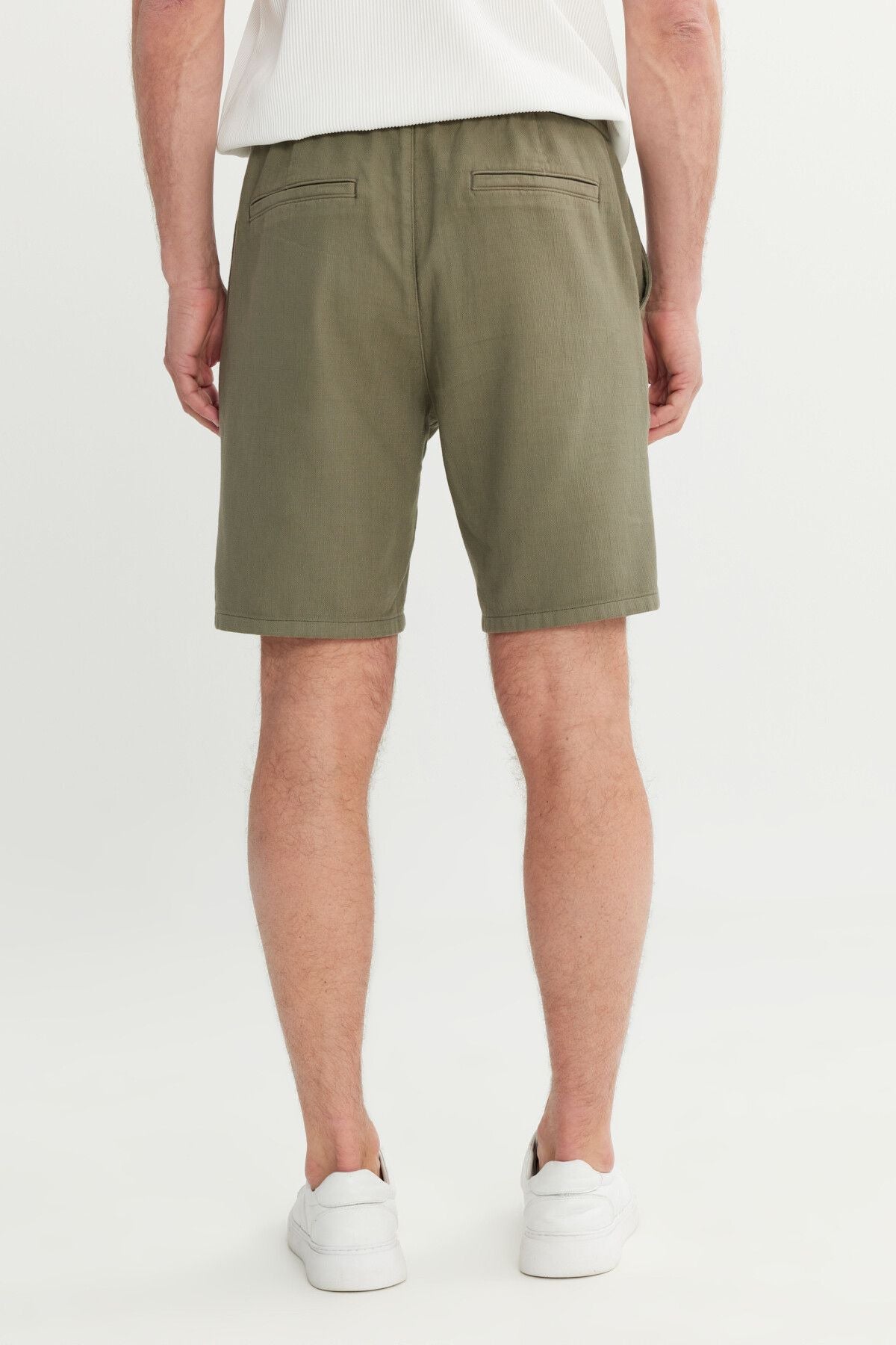 Men's Khaki 100 %Cotton Comfort Fit Waist Bagyn Flami Side Pocket Shorts