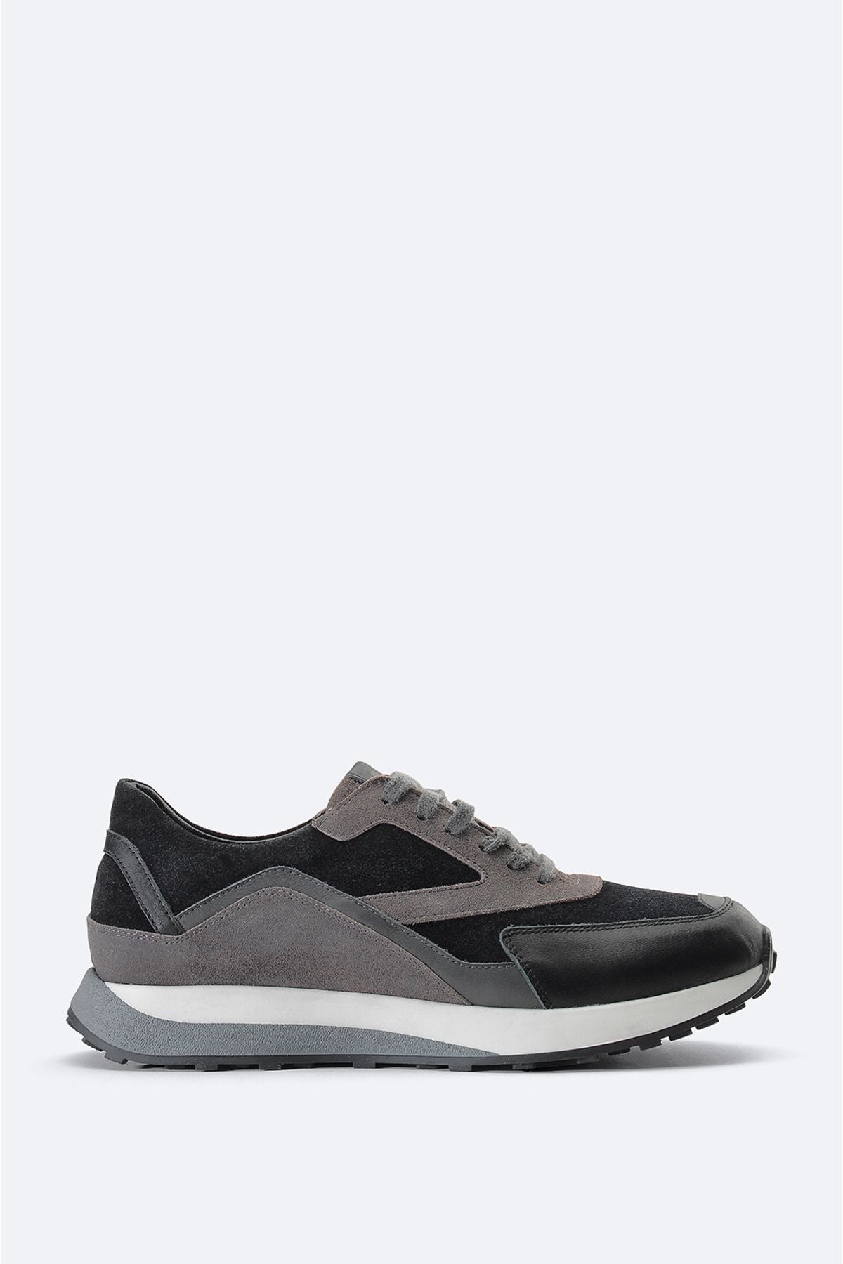 Men's black 100 %leather flexible floor casual shoes A31y8005