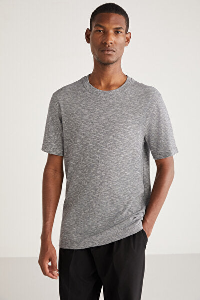 Abbott Men's Comfort Fit Special Textured Gray T-shirt