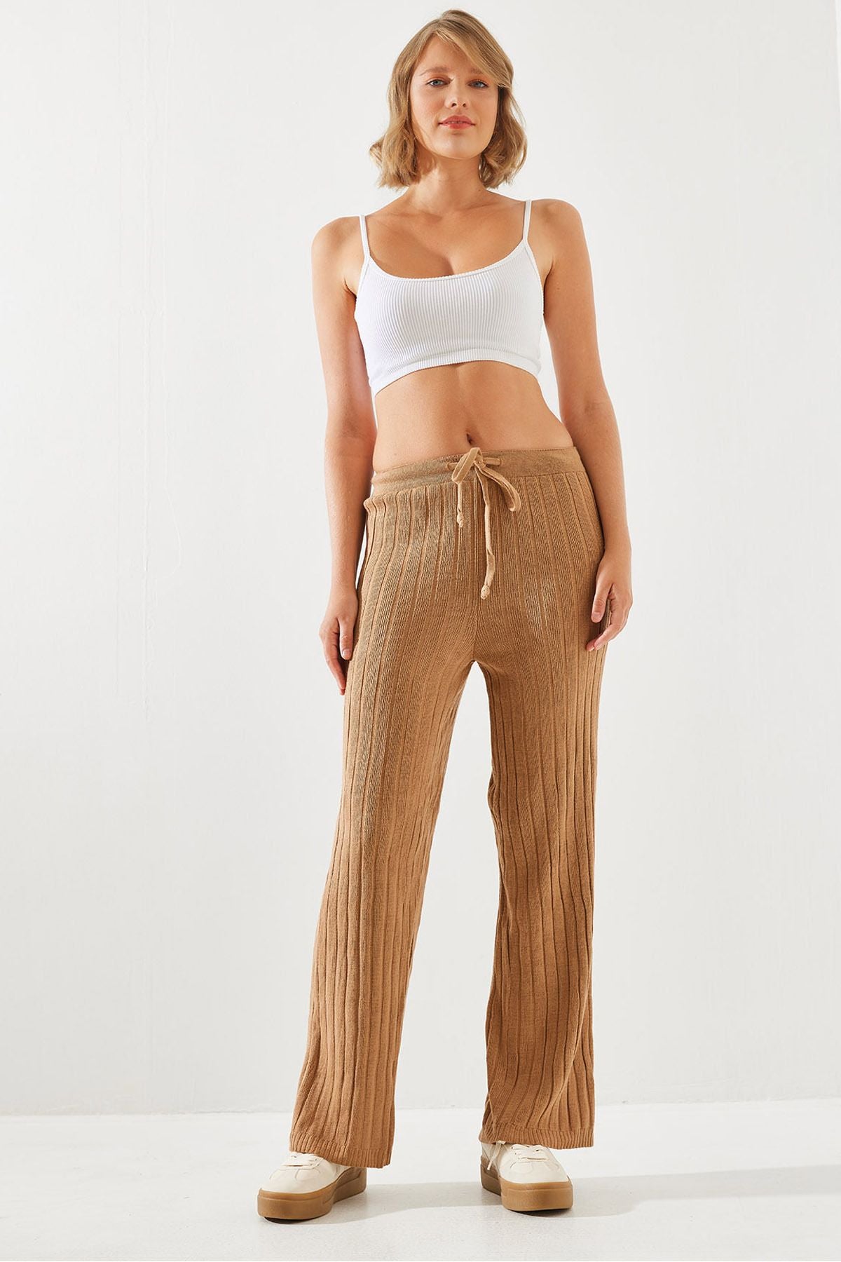 Women's waist rubber palazzo pants 20223118