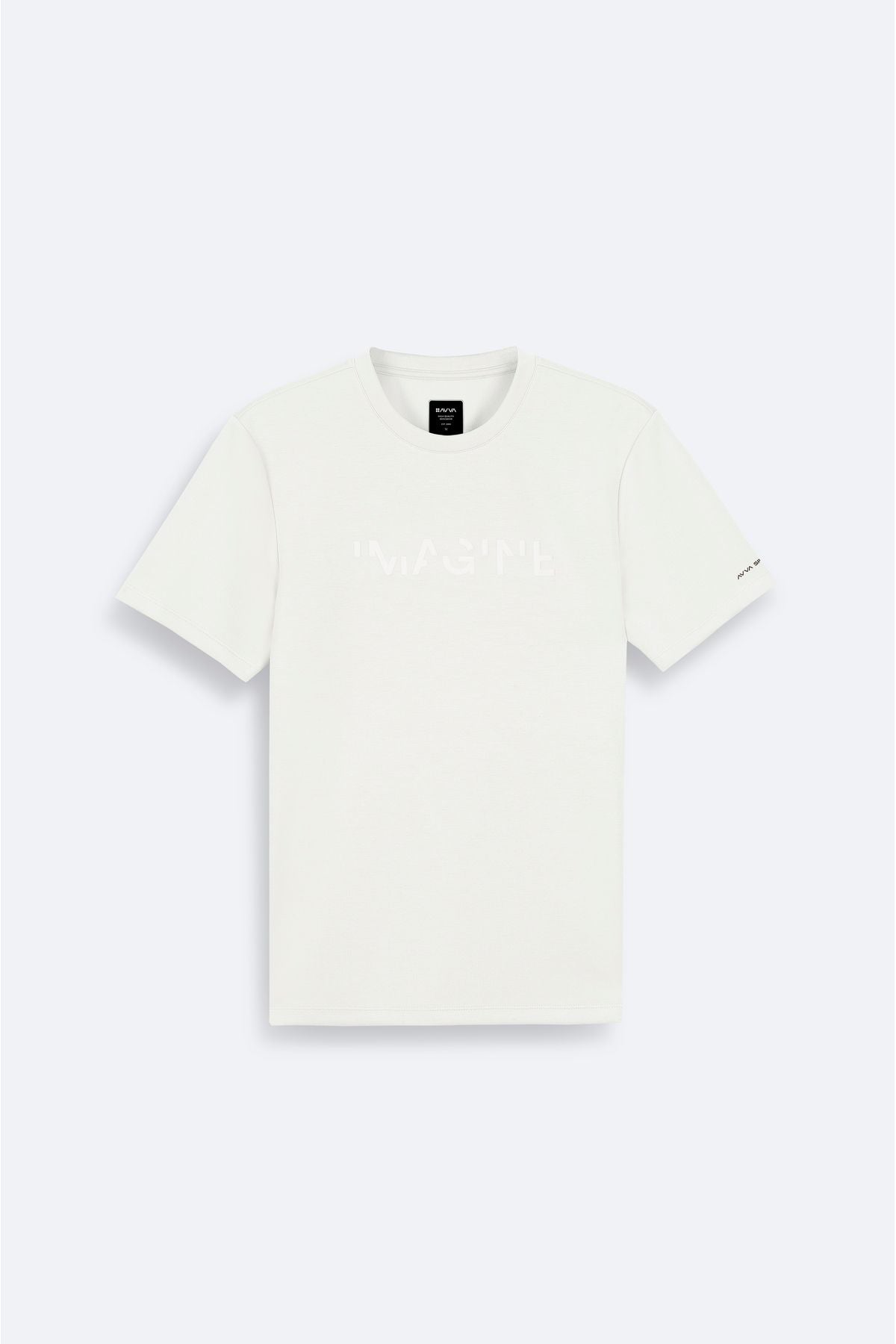 Men's White Polo Yaka Cotton Jacquard T-shirt A41y1167