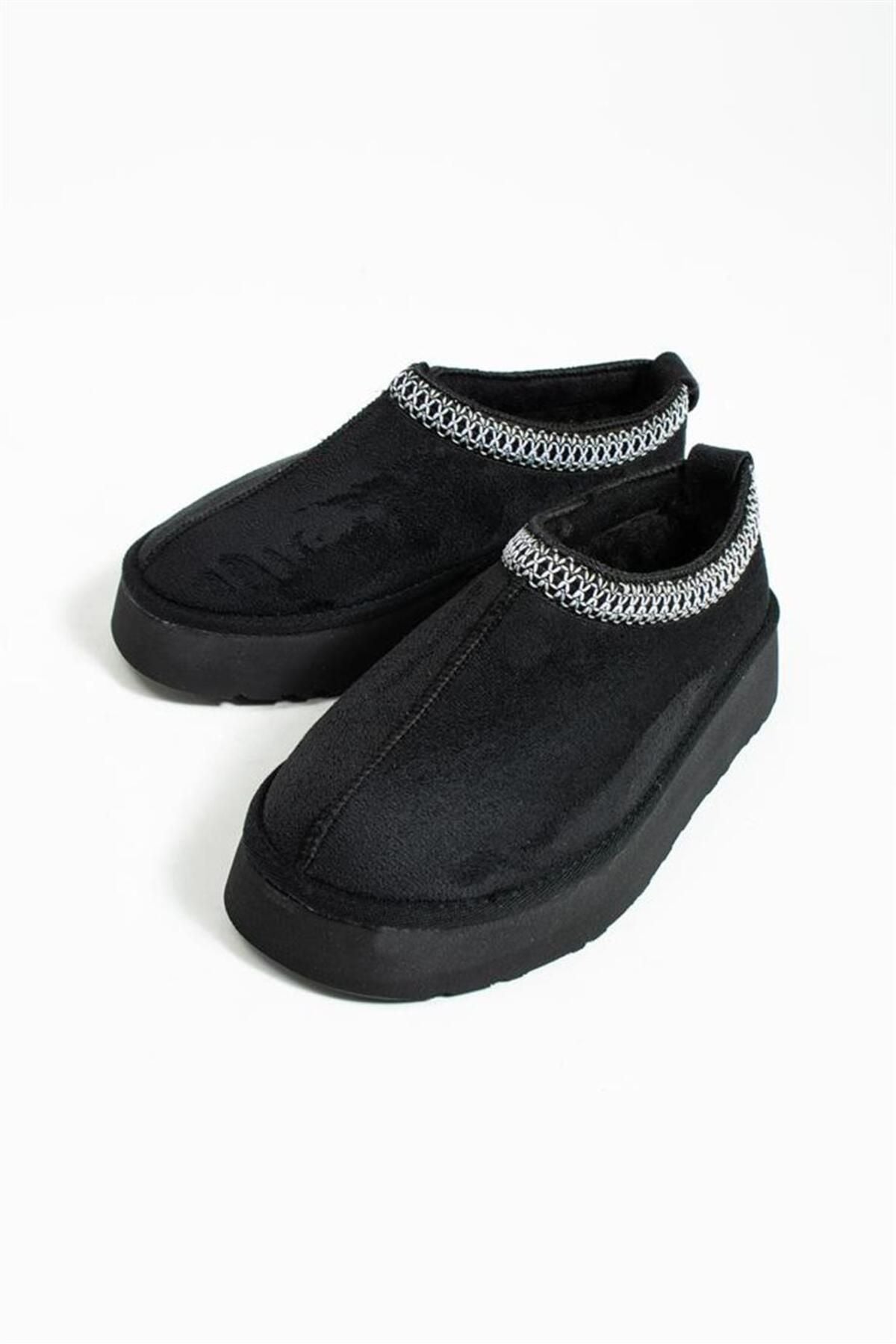 Bibury Furry Sabo Woman Slipper - Μαύρο