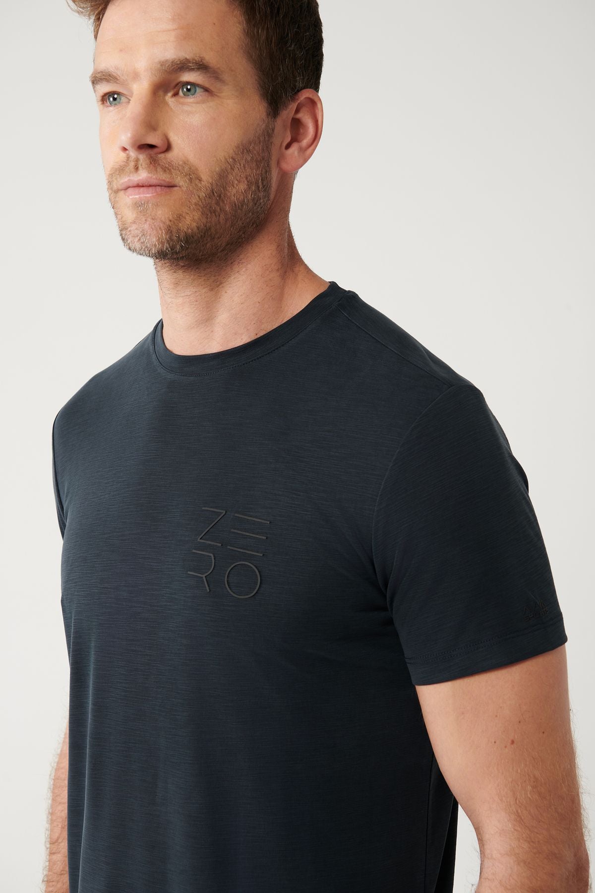Men's anthracit Soft Touch Bicycle Collar Printed T-Shirt A32Y1008