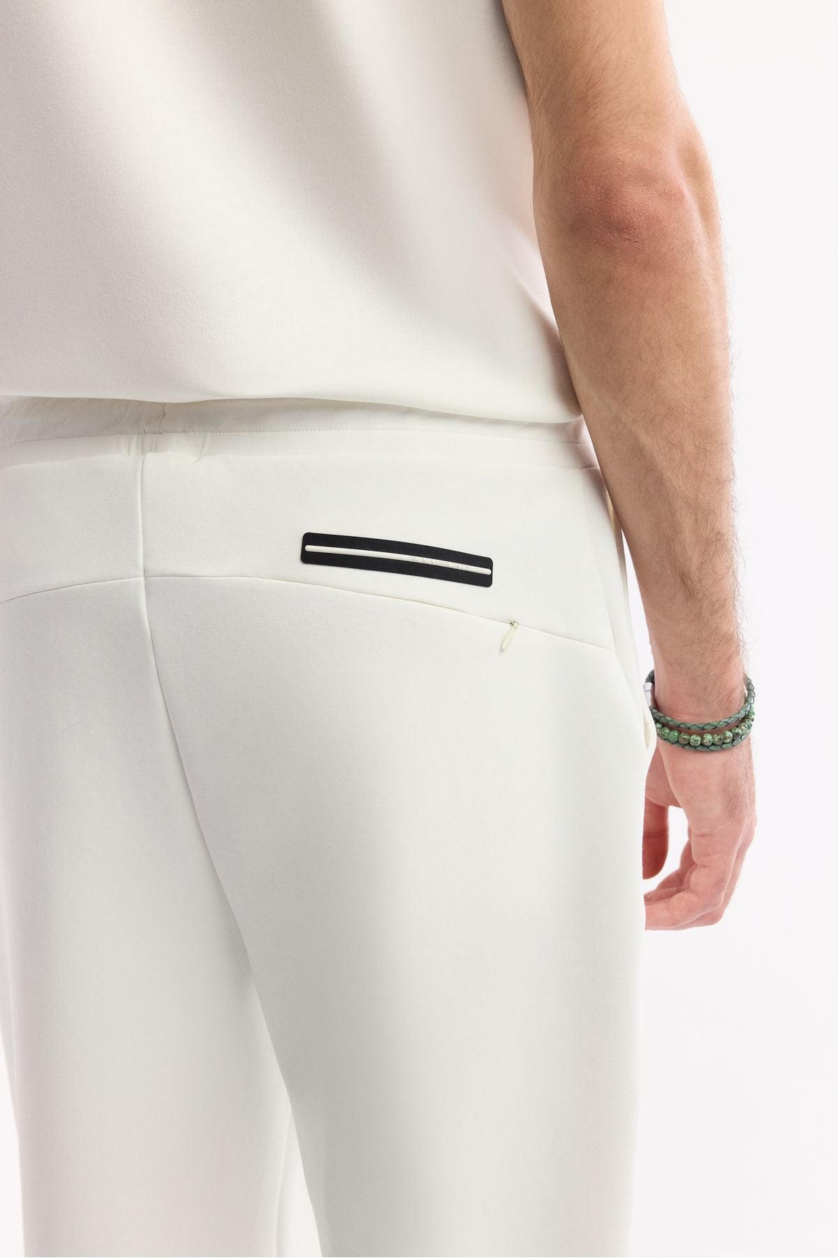 Men's Ecru Waist Laccik with Laccik Side Pocket Ribber Interlok Jogger A51y3400