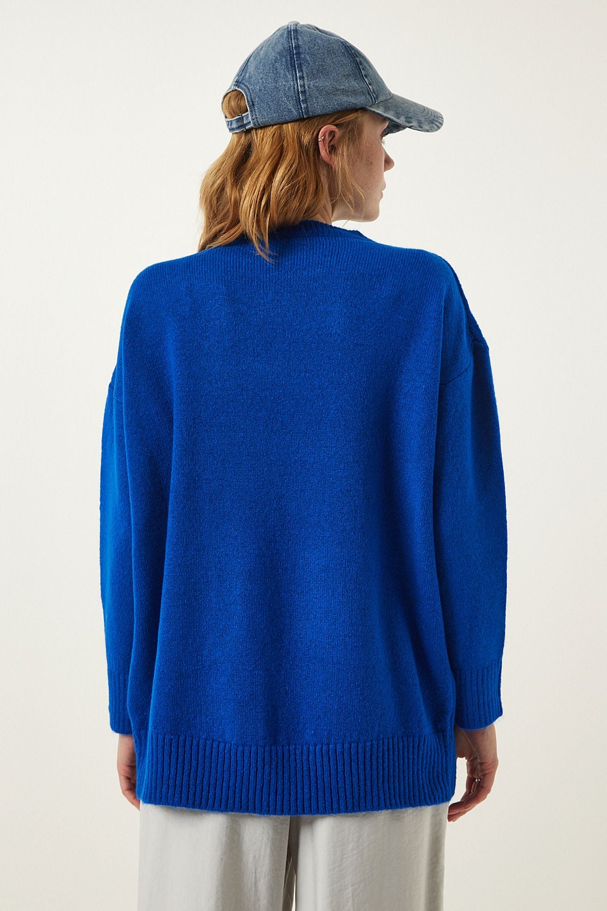 Dark Blue Oversize Knitwear sweater PN00054