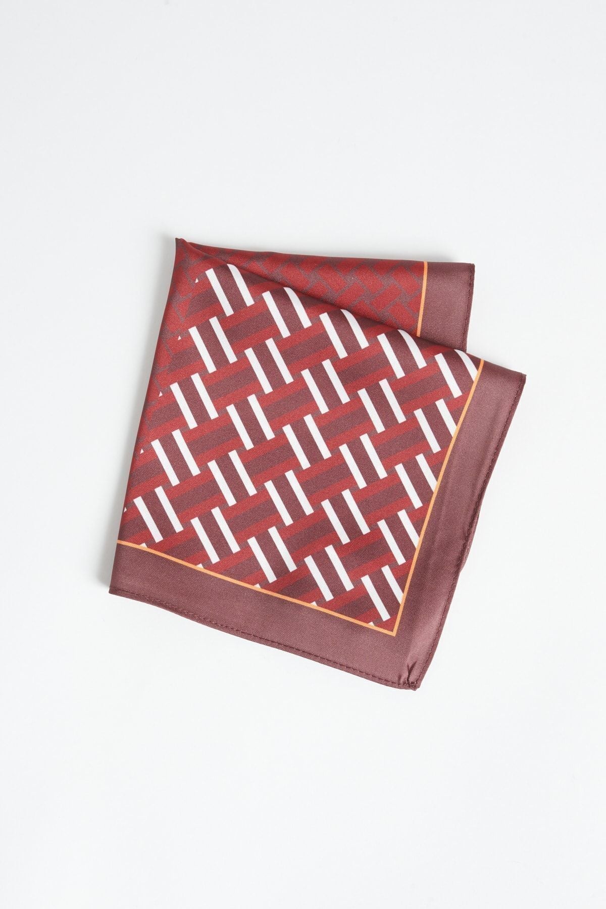 Men's burgundy-red patterned handkerchief