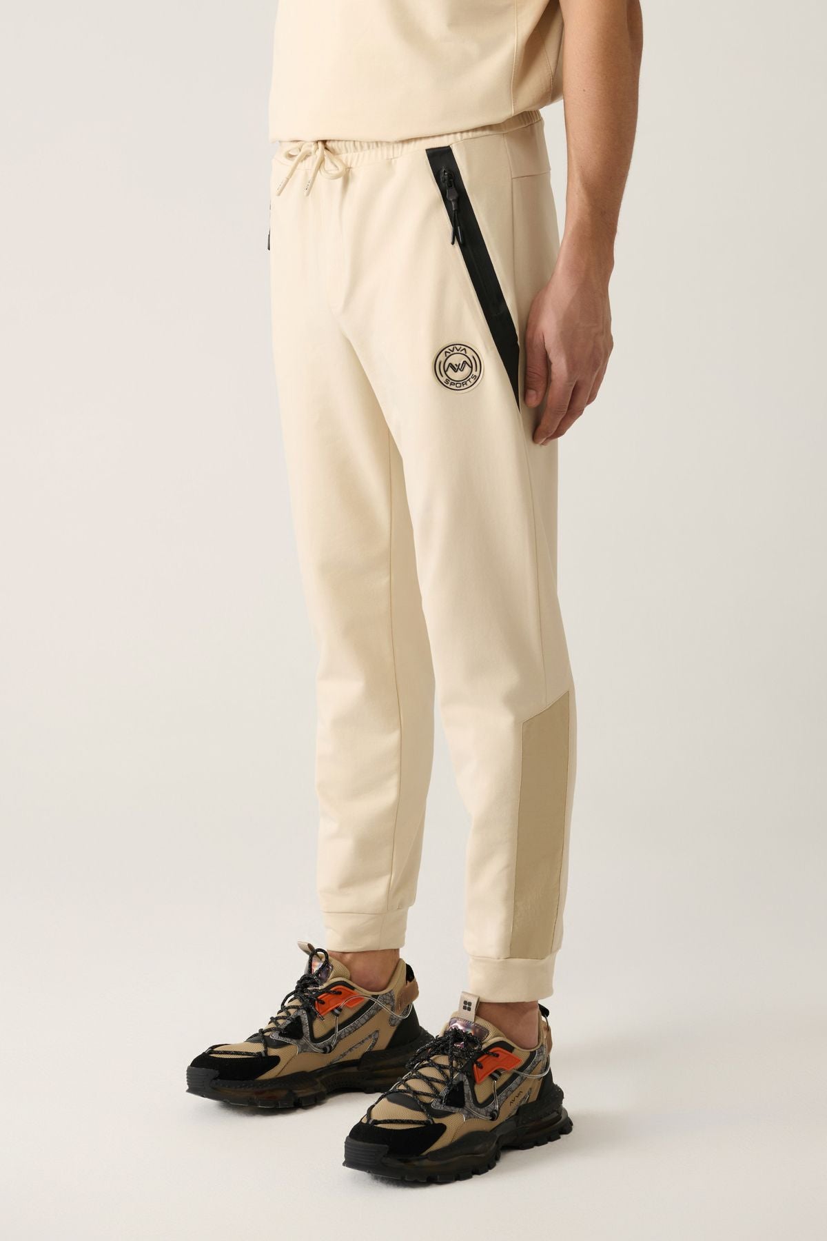 Men's Beige Jersey Fabric 2 IP Tracksuit Six A41y3416
