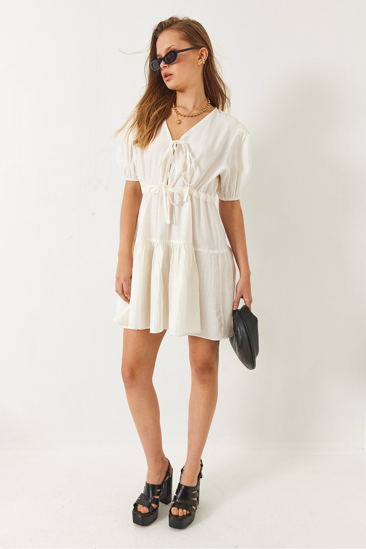 Women's V-Neck Front Lace Tamara Mini Dress 60261483