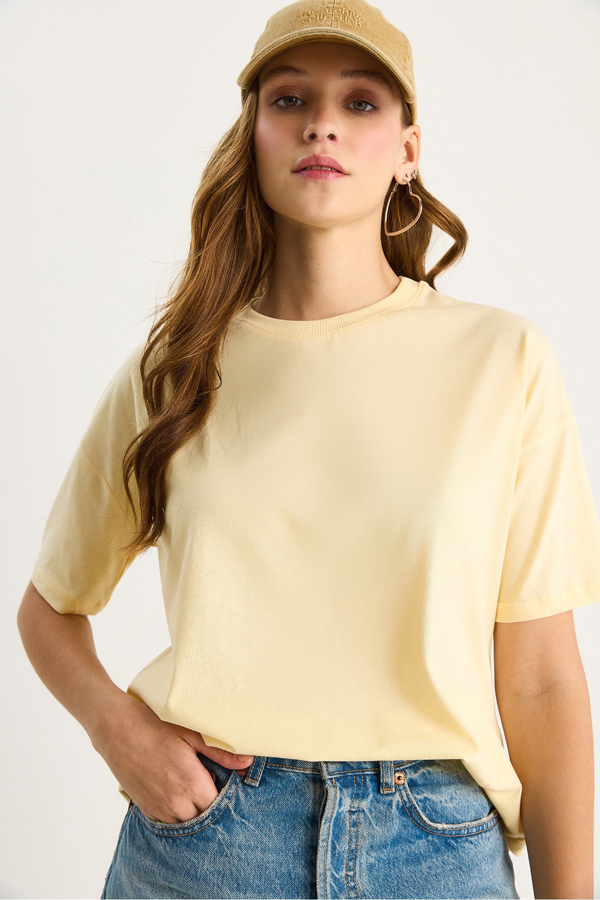 Women's 100% Organic Cotton Relaxed Fit Round Collar T-Shirt 60602050