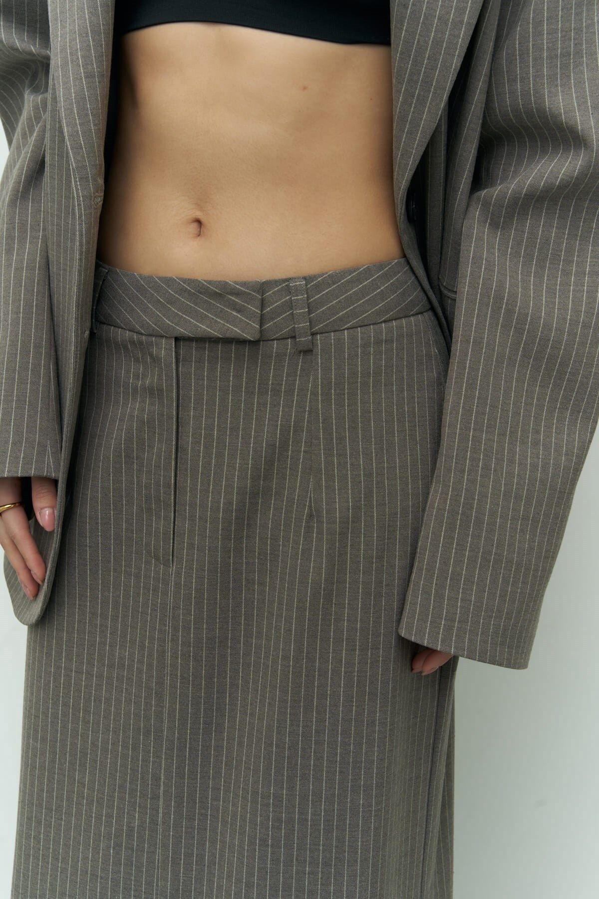 Bruno striped smoked skirt