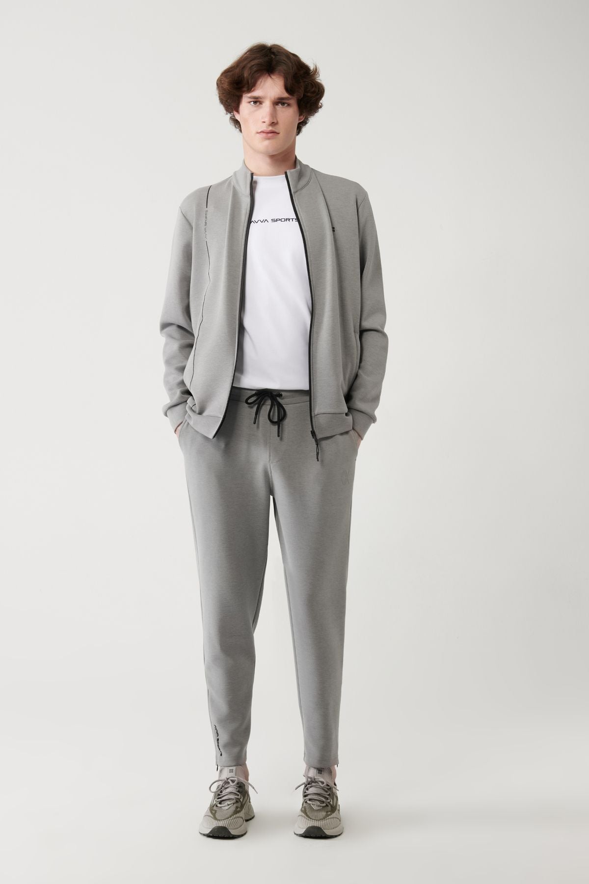 Men's Gray Soft Touch Zipper Paçalı Service Six A41y3401