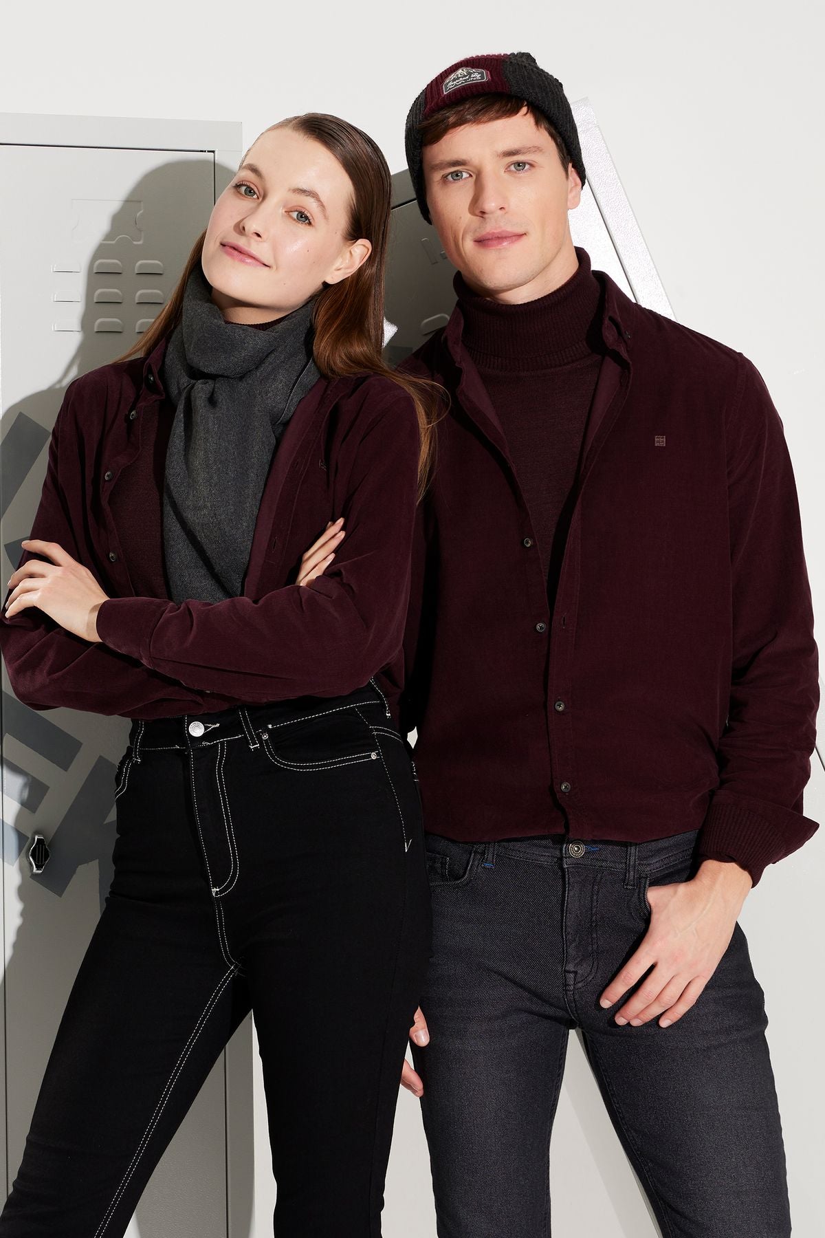 Men's Bordeaux Wick Velvet 100 %Cotton Shirt B002032