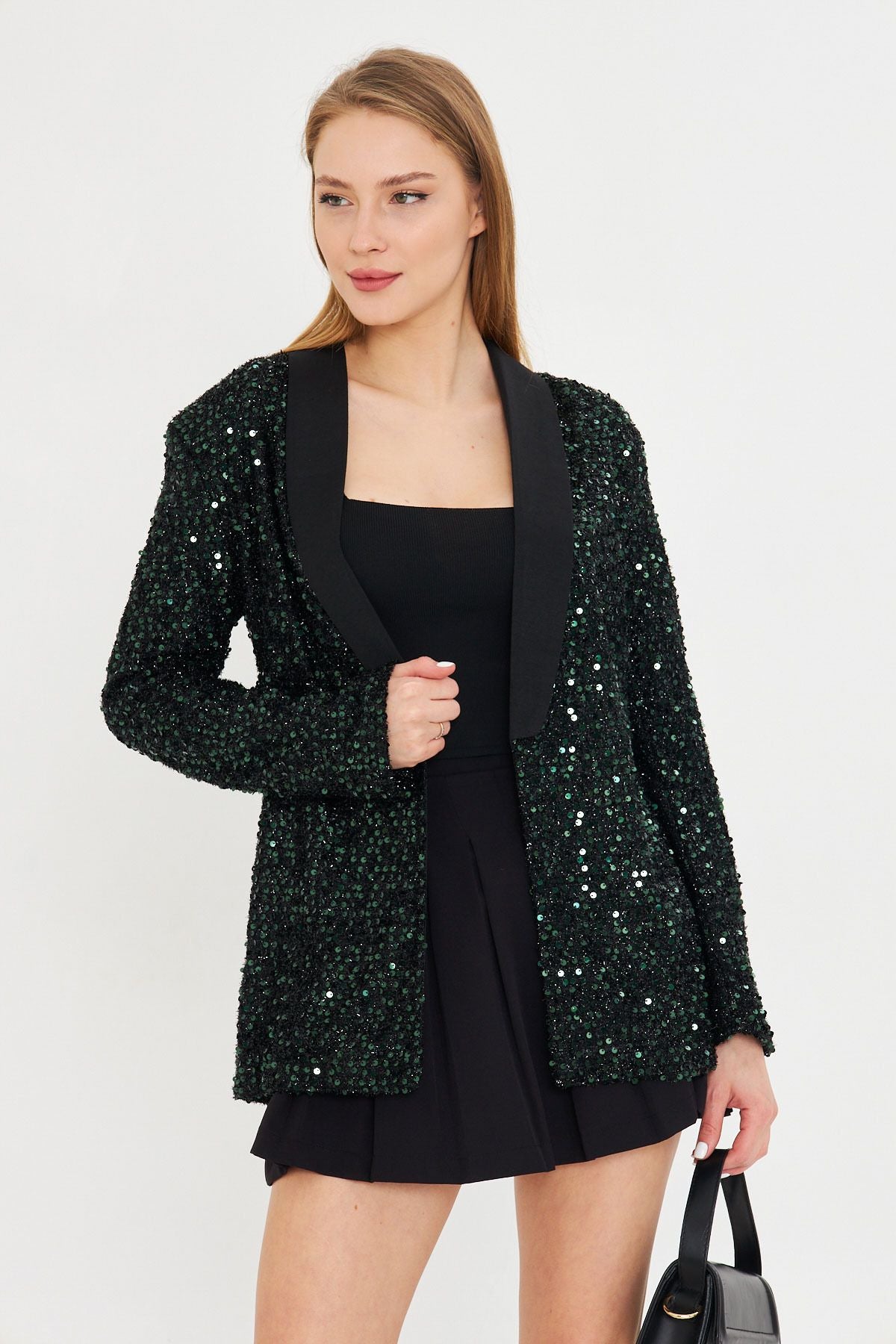 Female Emerald Shawl Yaka Paper Payet Jacket ARM-24K001052