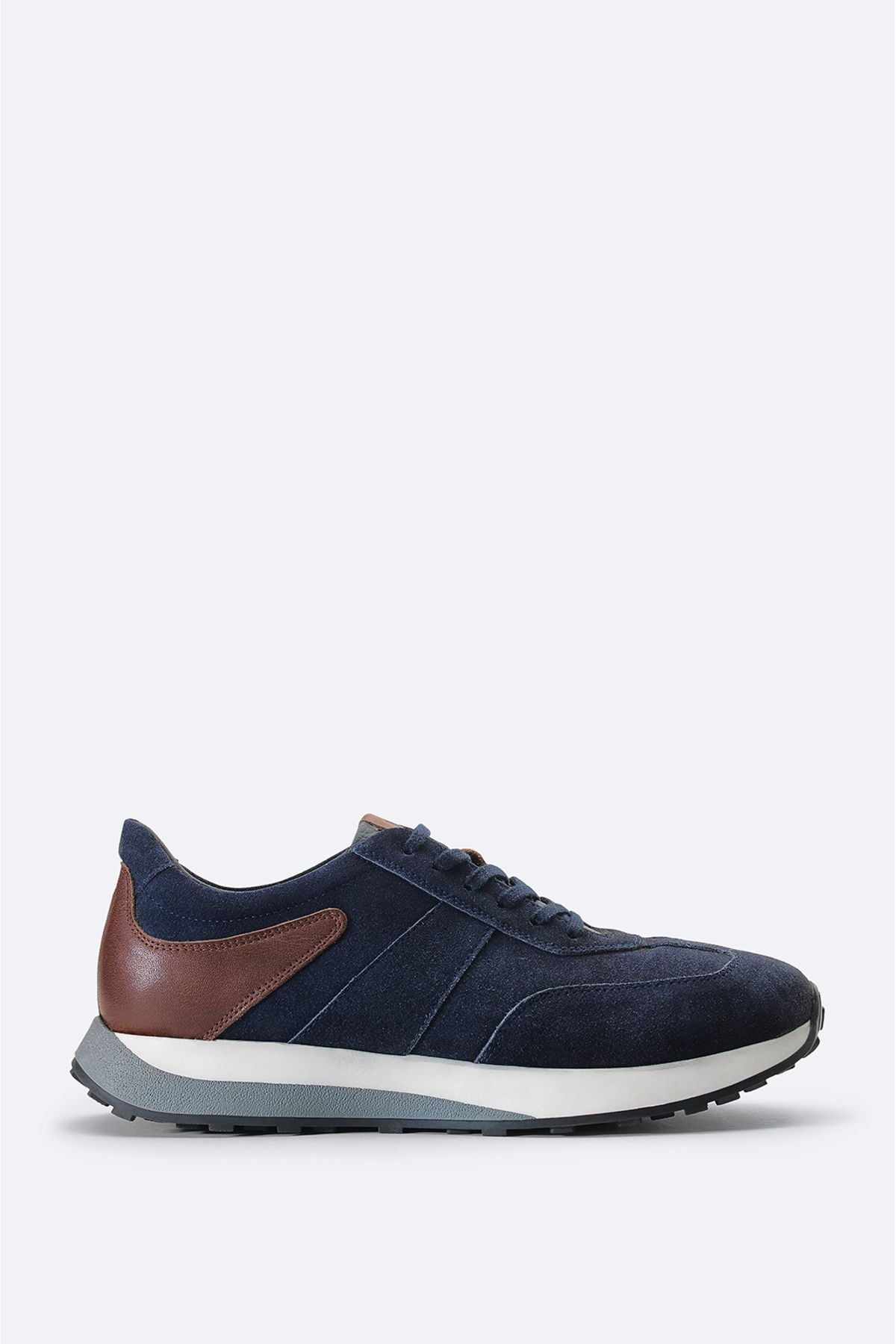 Men's Navy Blue 100 %Leather Parts Flexible Base Casual Shoes A31y8002