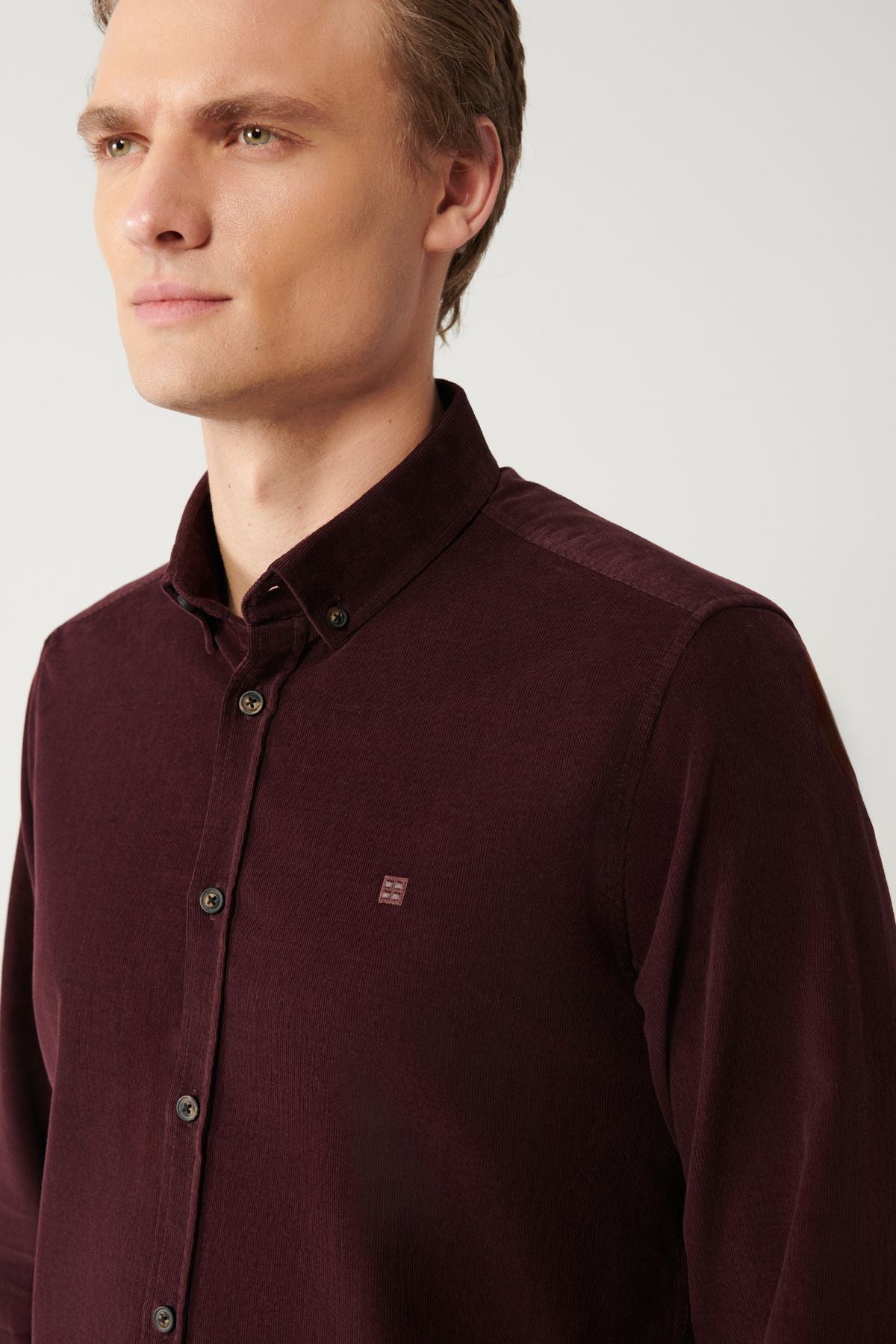 Men's Bordeaux Wick Velvet 100 %Cotton Shirt B002032