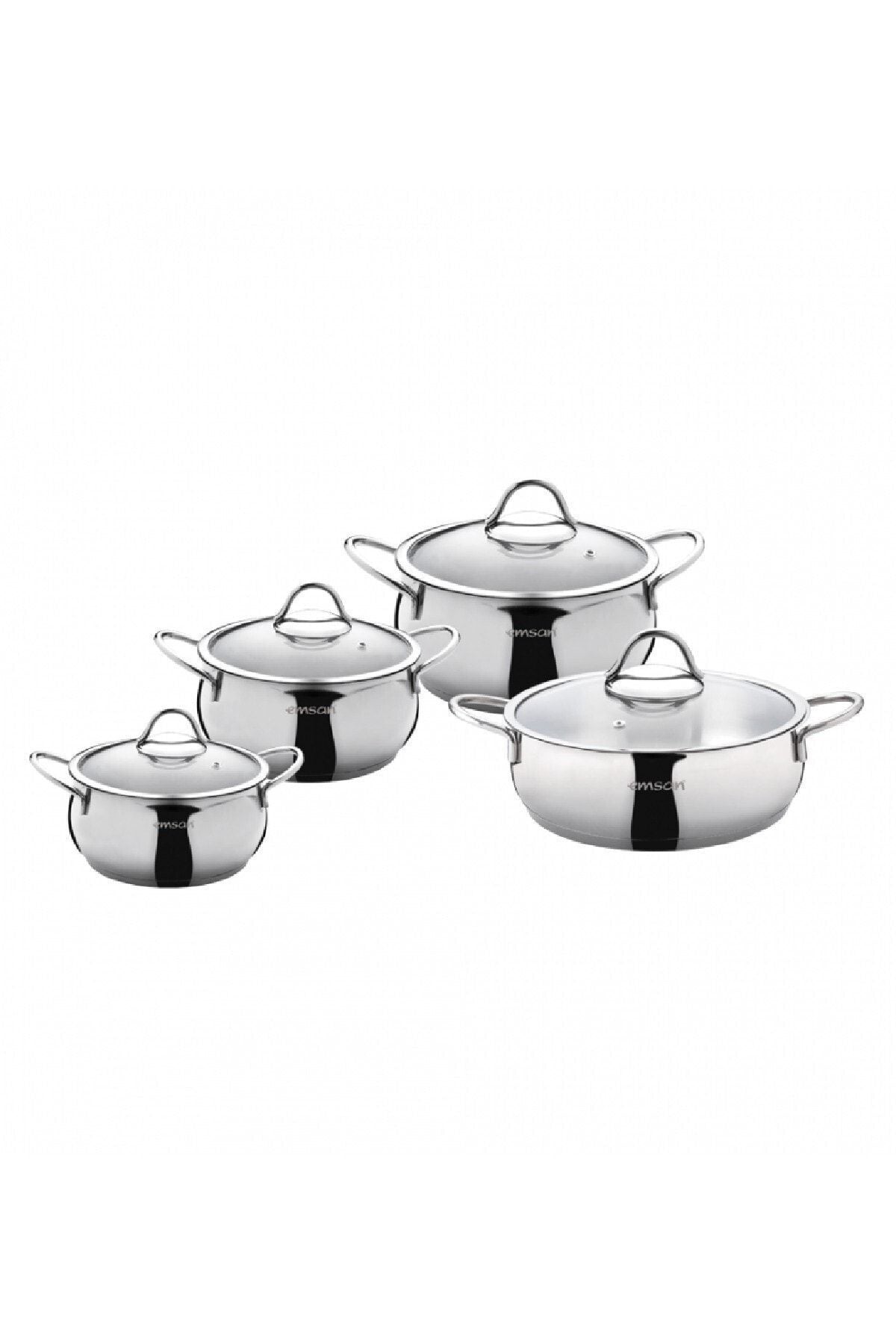 Cemre Induction Based 8 Piece Steel Cookware Set