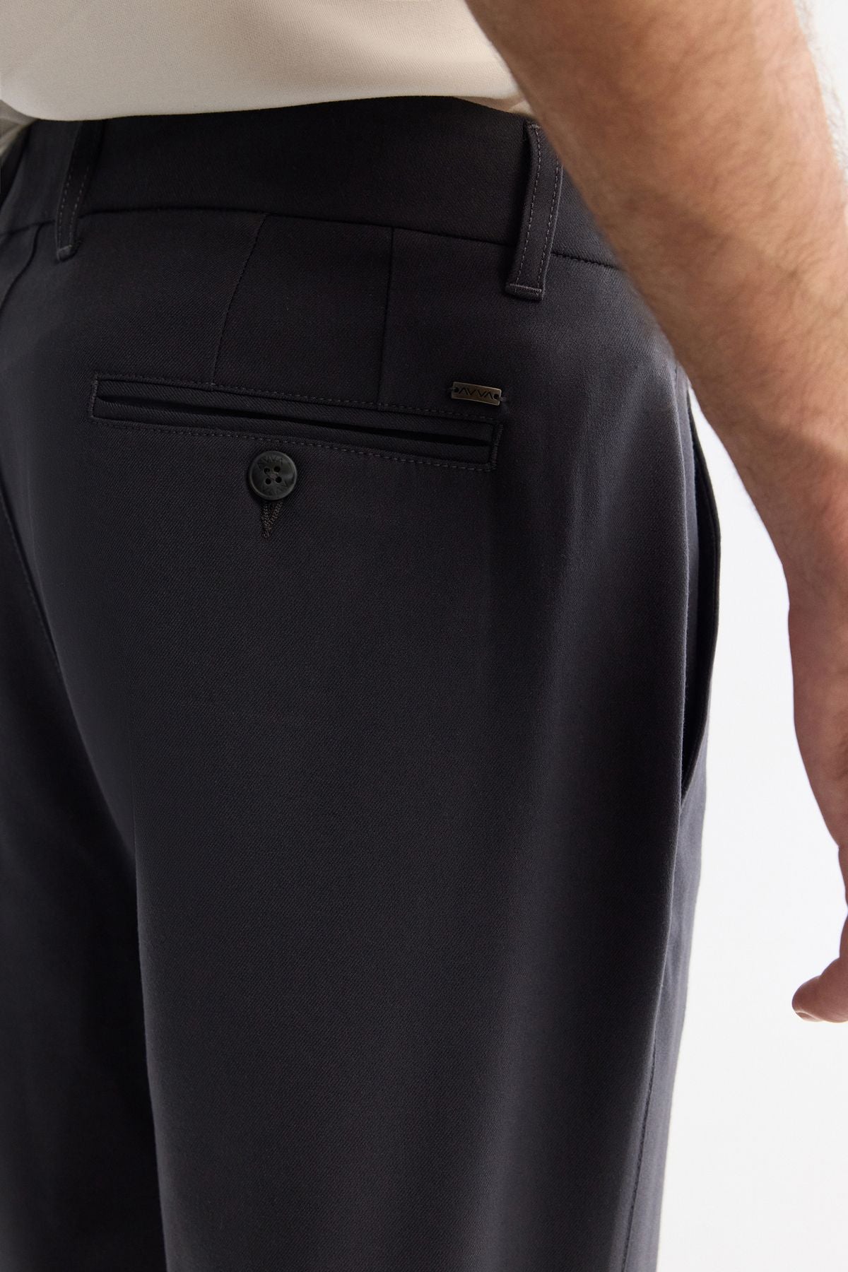 Men's anthracite classic waist soft button Chino Pants B003035