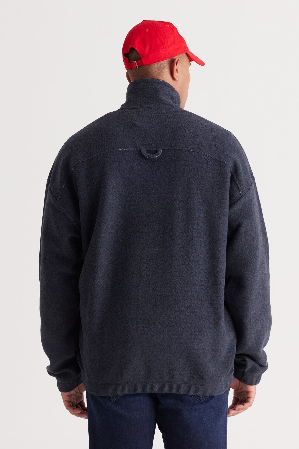 Men's Indigo melanj loose fit Içi fleecery
