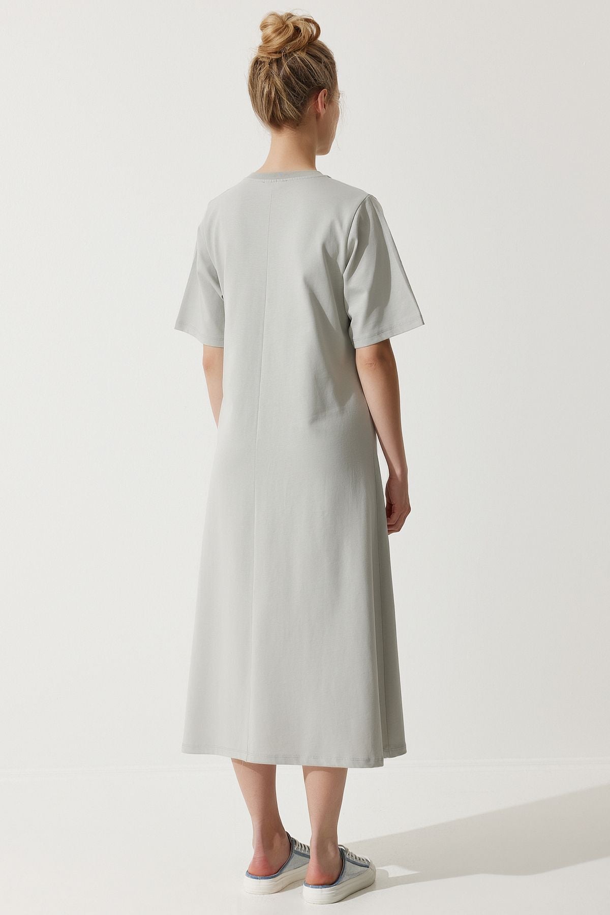 Women's Gray Bike collar with plenty of relaxed combed dress BP00158