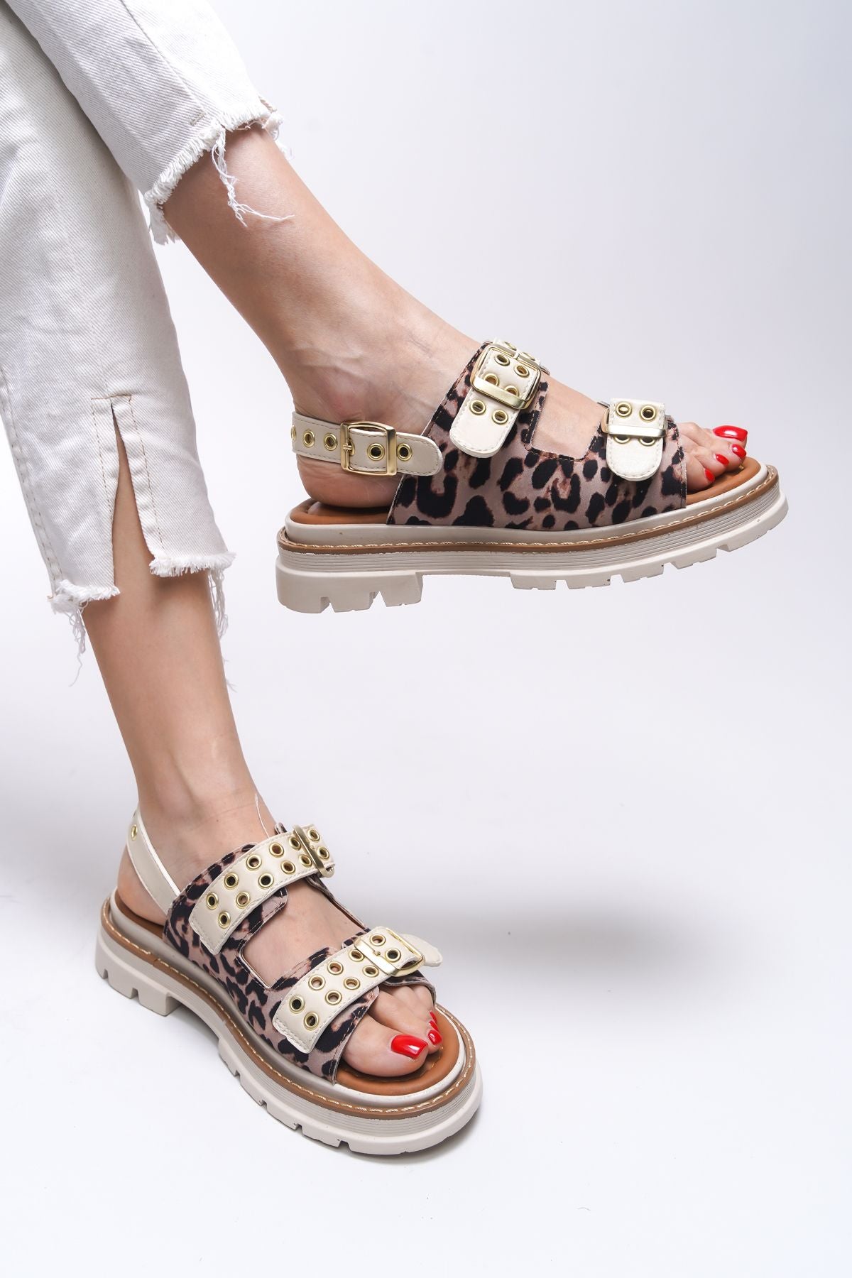 Ysalitia Women Sandals 0012120 Leopar Beige