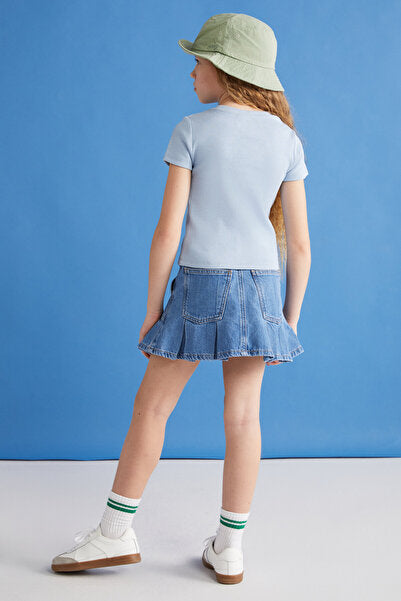 QUARTZ-GRM24021 95%cotton 5%elastane girls tshirt Blue T-Shirt