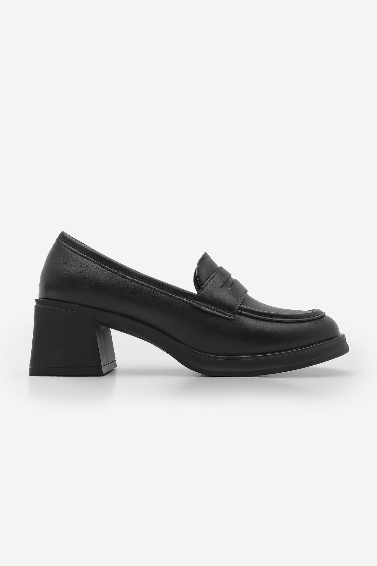 Woman Loafer Thick Heels Daily Shoes Seriz Black