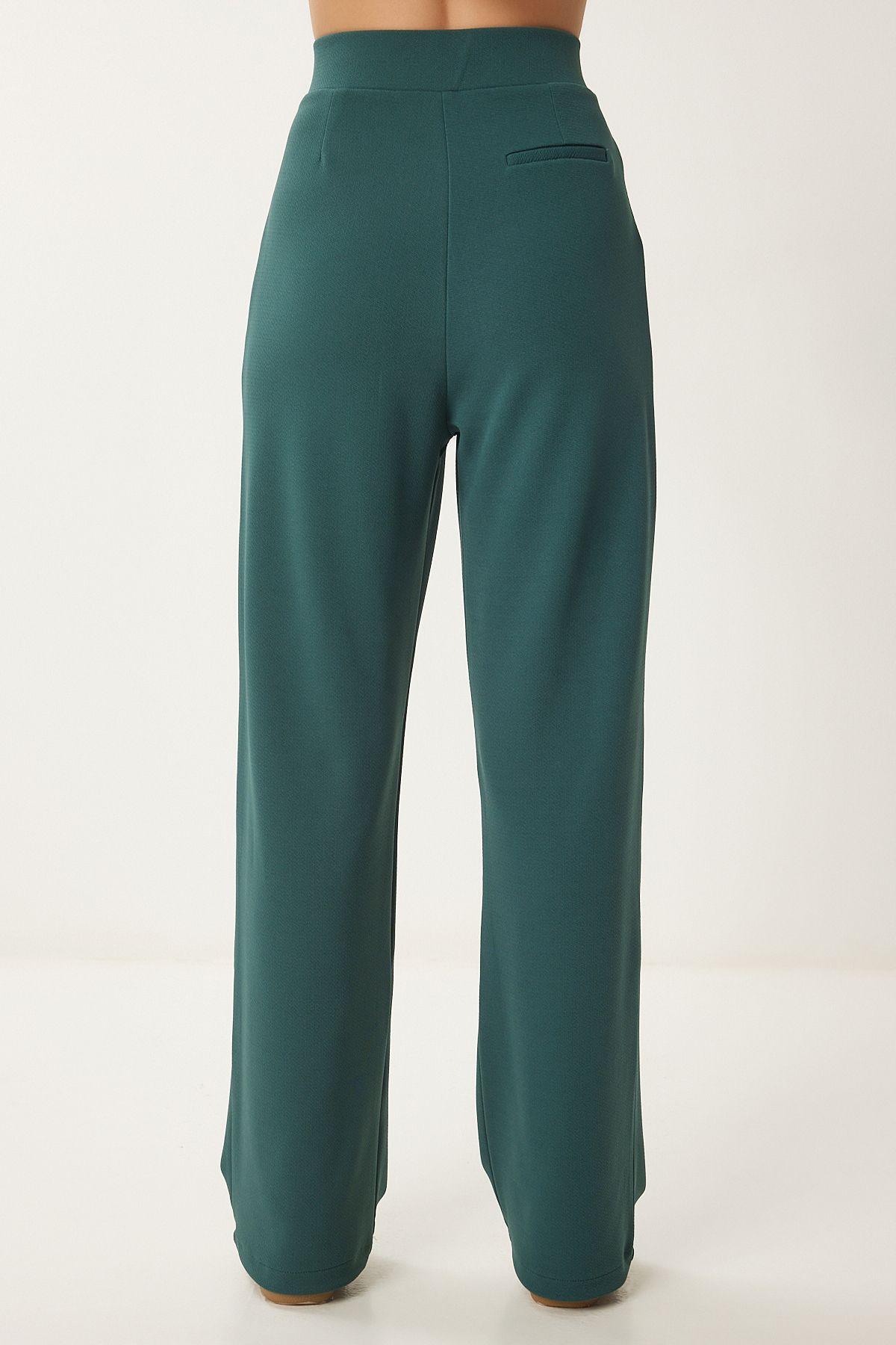 Female emerald green waist waist comfortable weaving pants RV00150