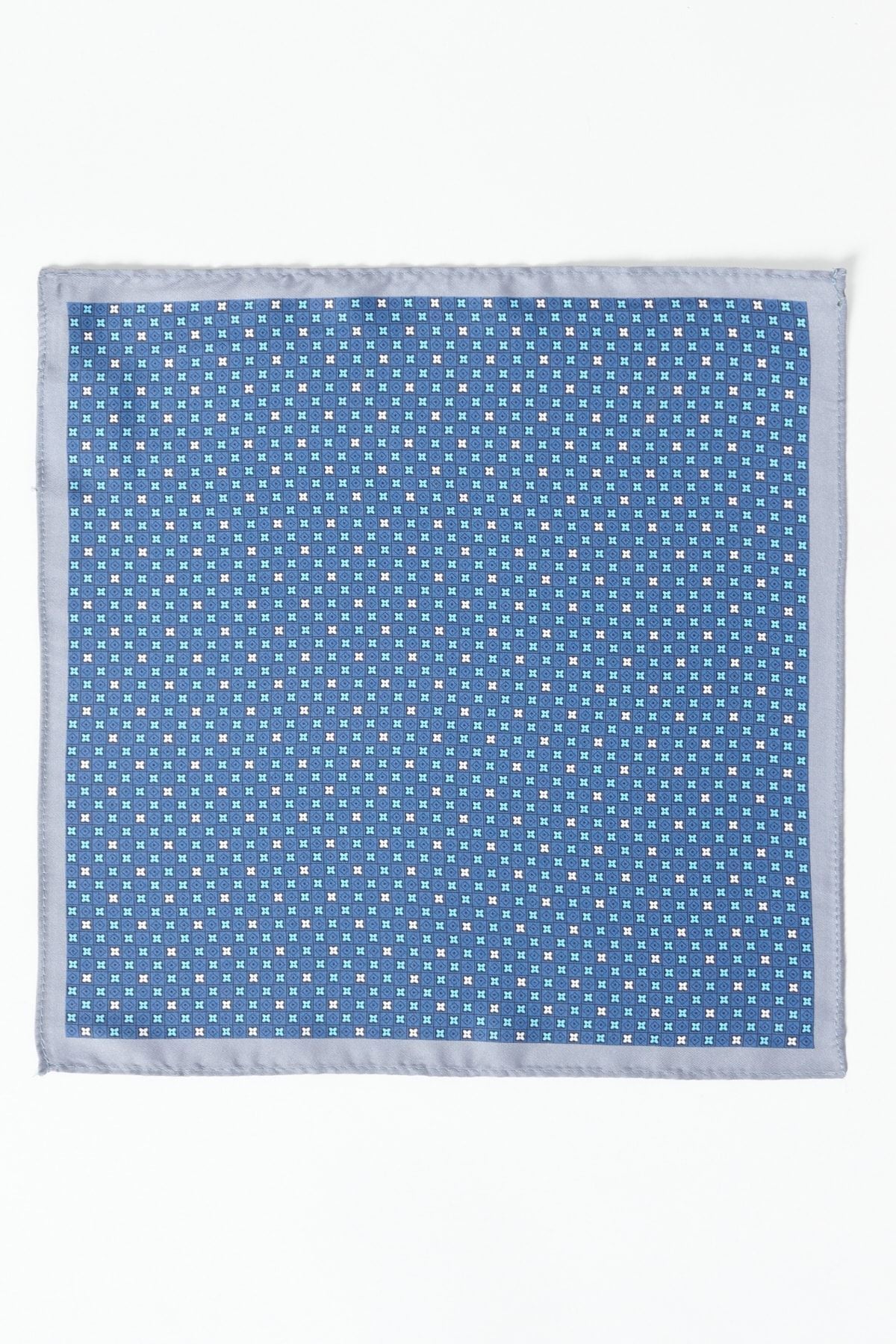 Men's navy blue-gray patterned handkerchief