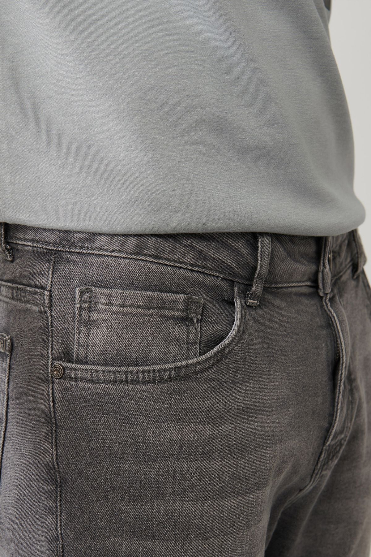 Men's Gray Obedness Washing Flexible Jean Pants B003508