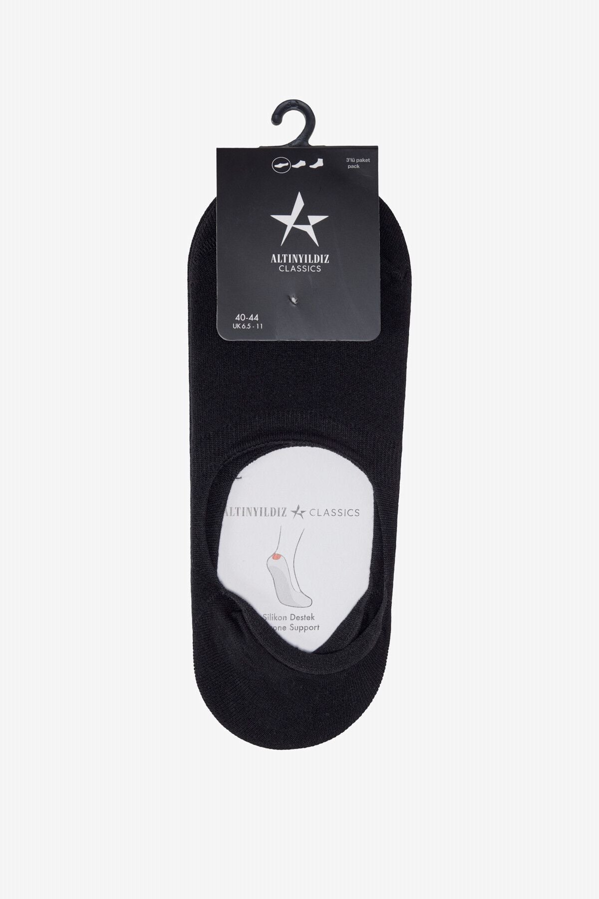Men's Black Silicone Supported 3 -Package Package Flat Shoes