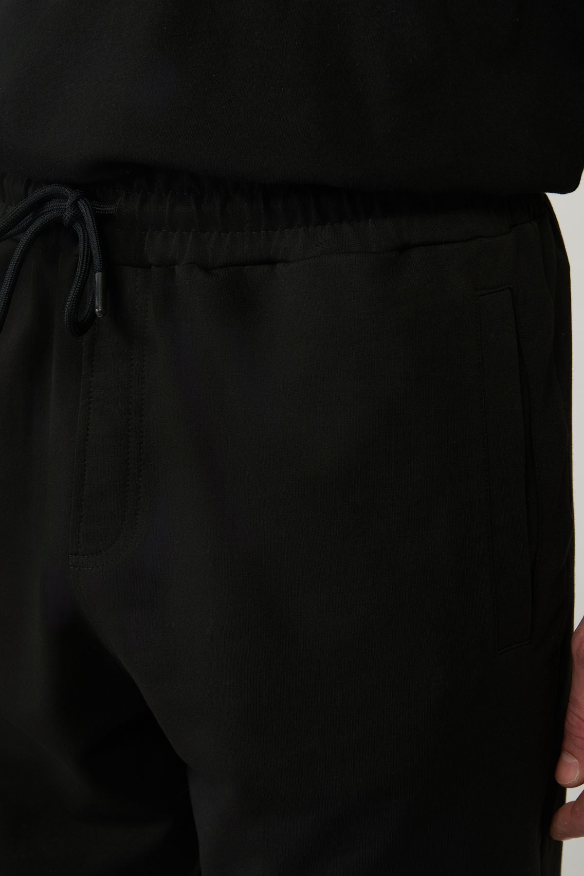 Men's black side knitted cotton cotton 2 IP daily shorts E003602