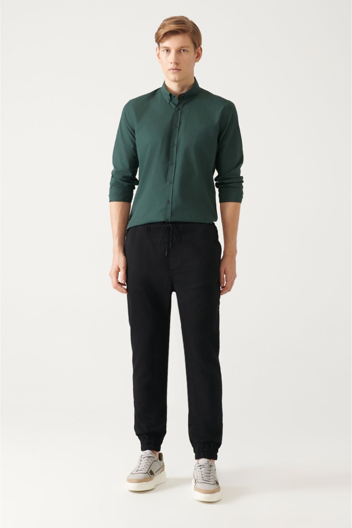 Men's Black Side Lacked Jogger Pants B003025