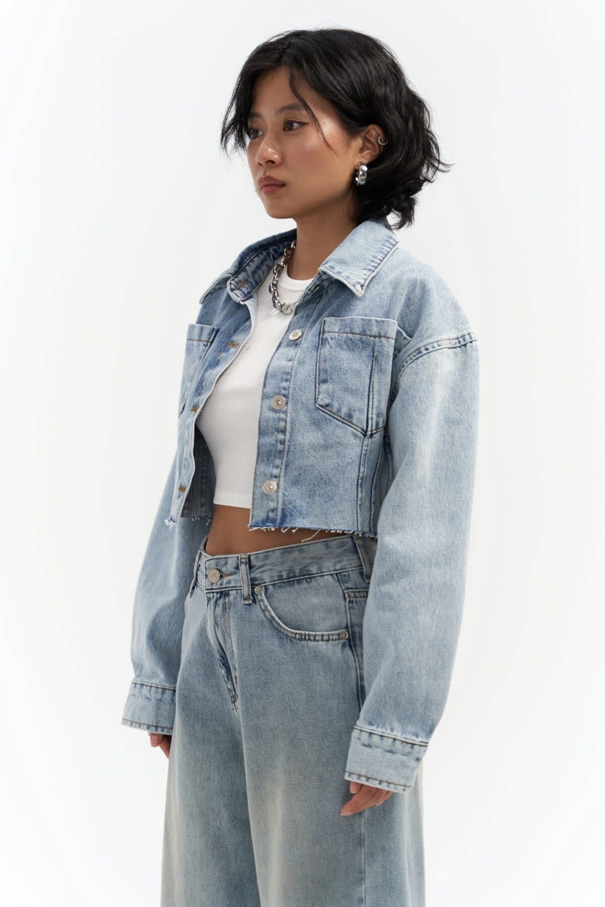 Darcey Light Blue Short Jean Jacket