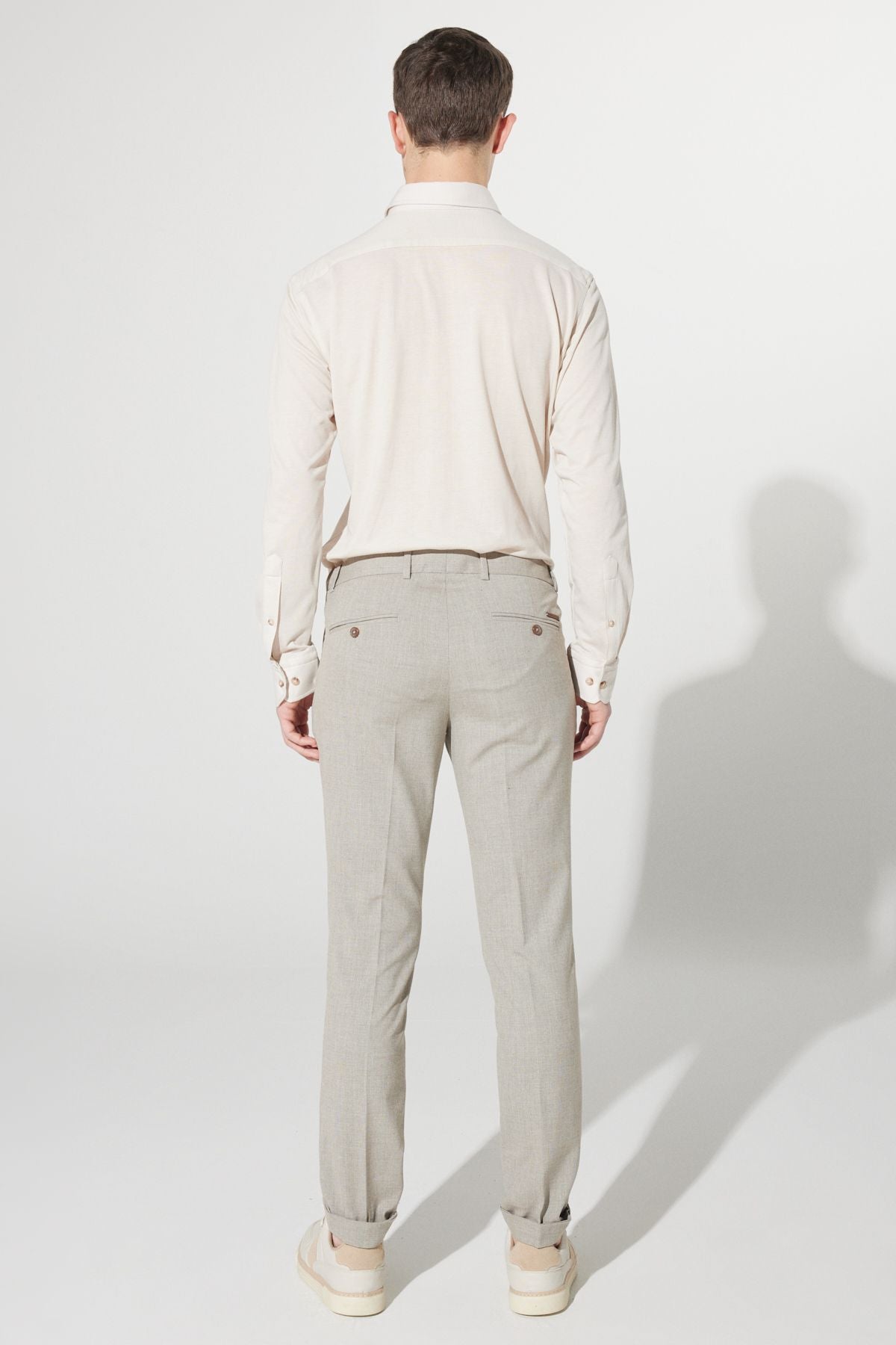 Slim Fit Narrow Cut Patterned Waist Waist Fabric Classic Pants