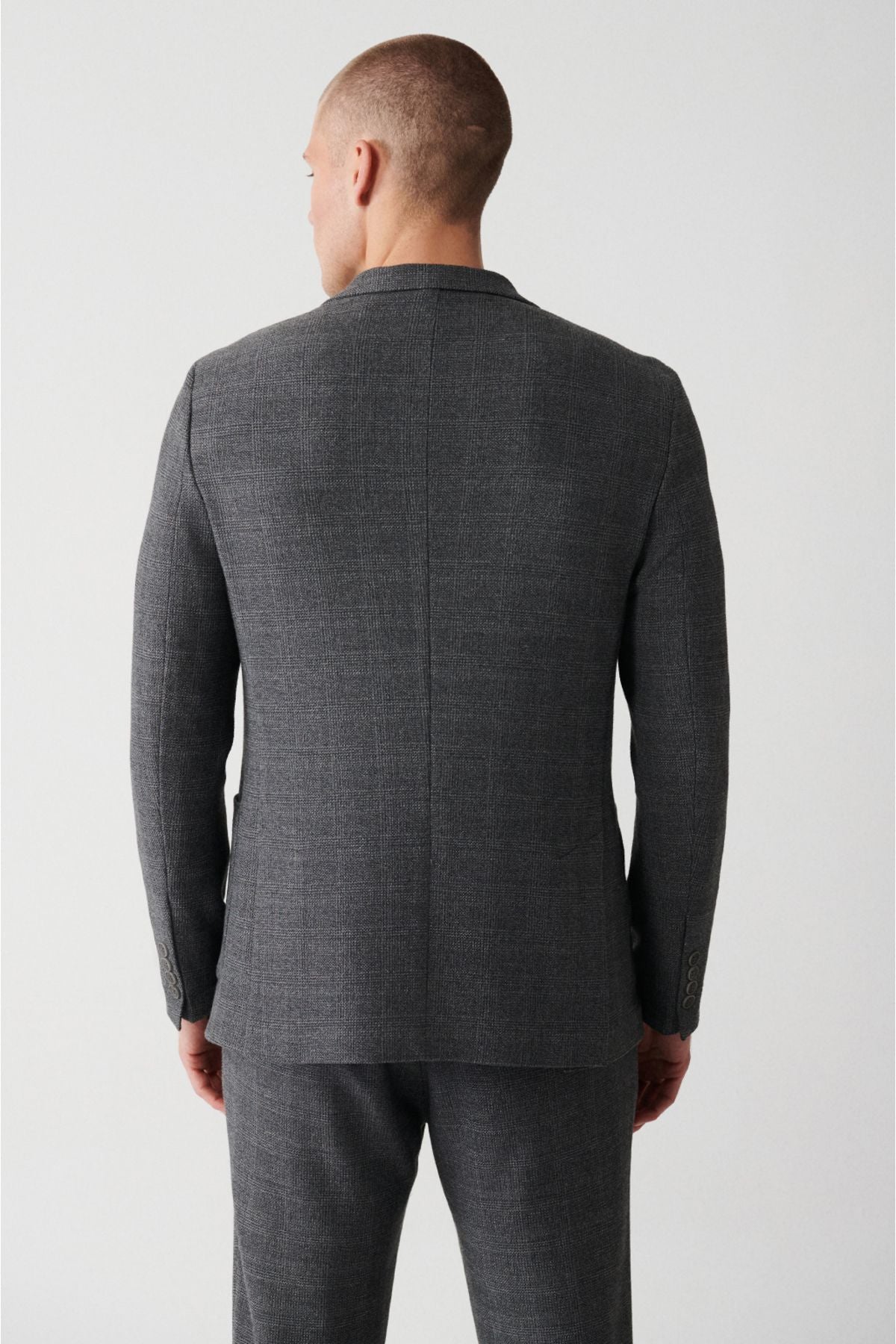 Men's gray 360 degree flexible double slit jacket A32Y4051