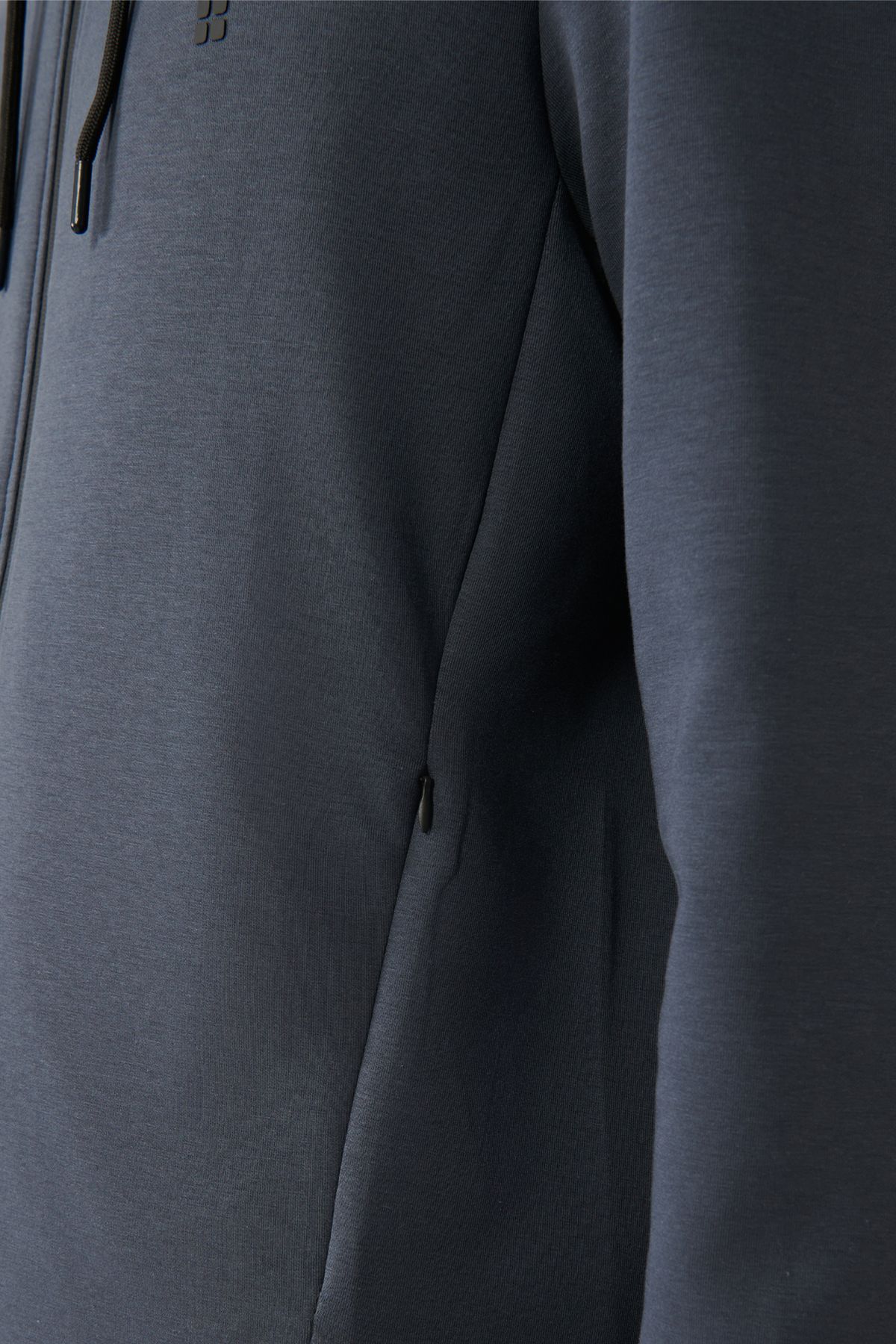Men's anthracit hooded Interlok Fabric Zippered Sweatshirt B001102