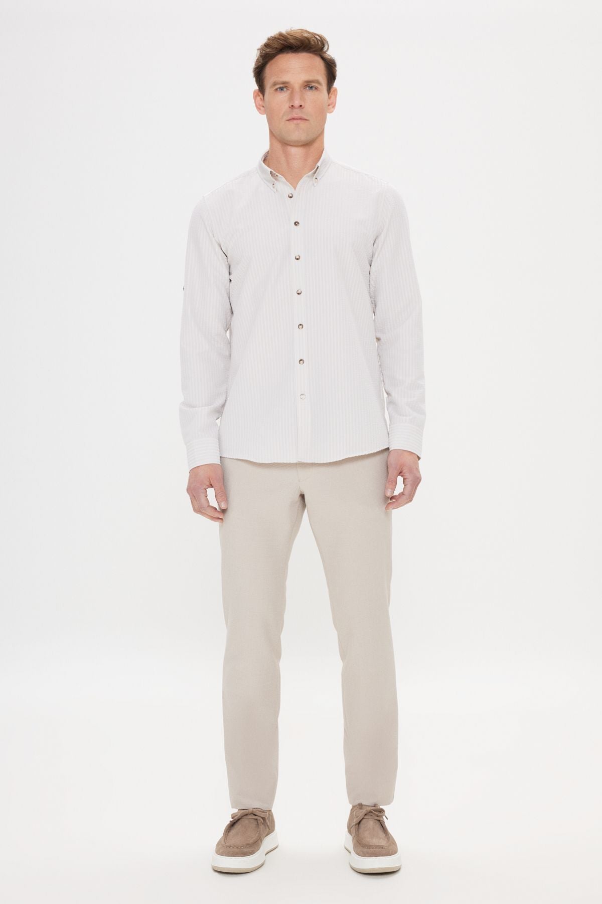 Men's Beige Wrinkle