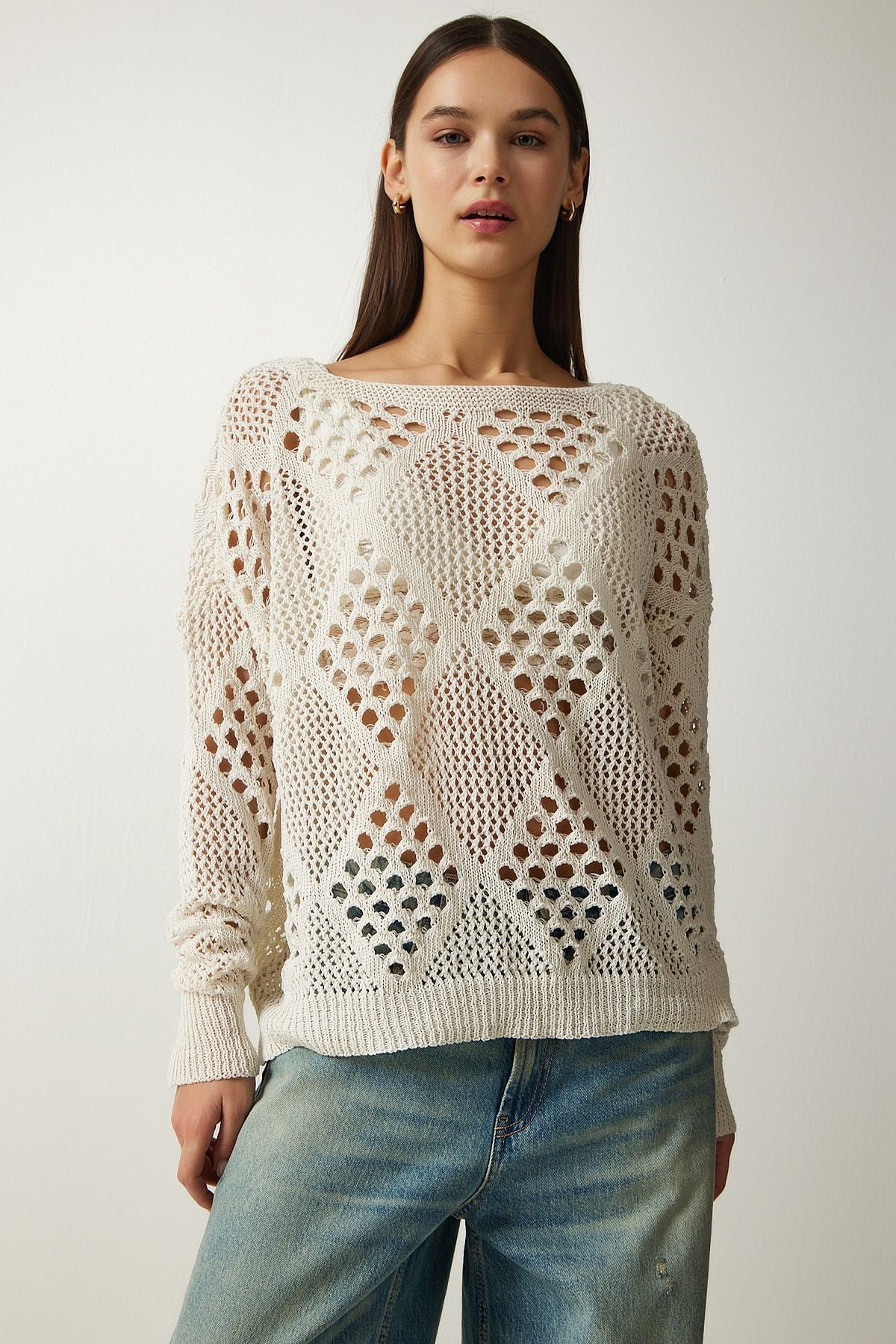 WOMEN ECRU OPTION KNOWING Sweater EW00006
