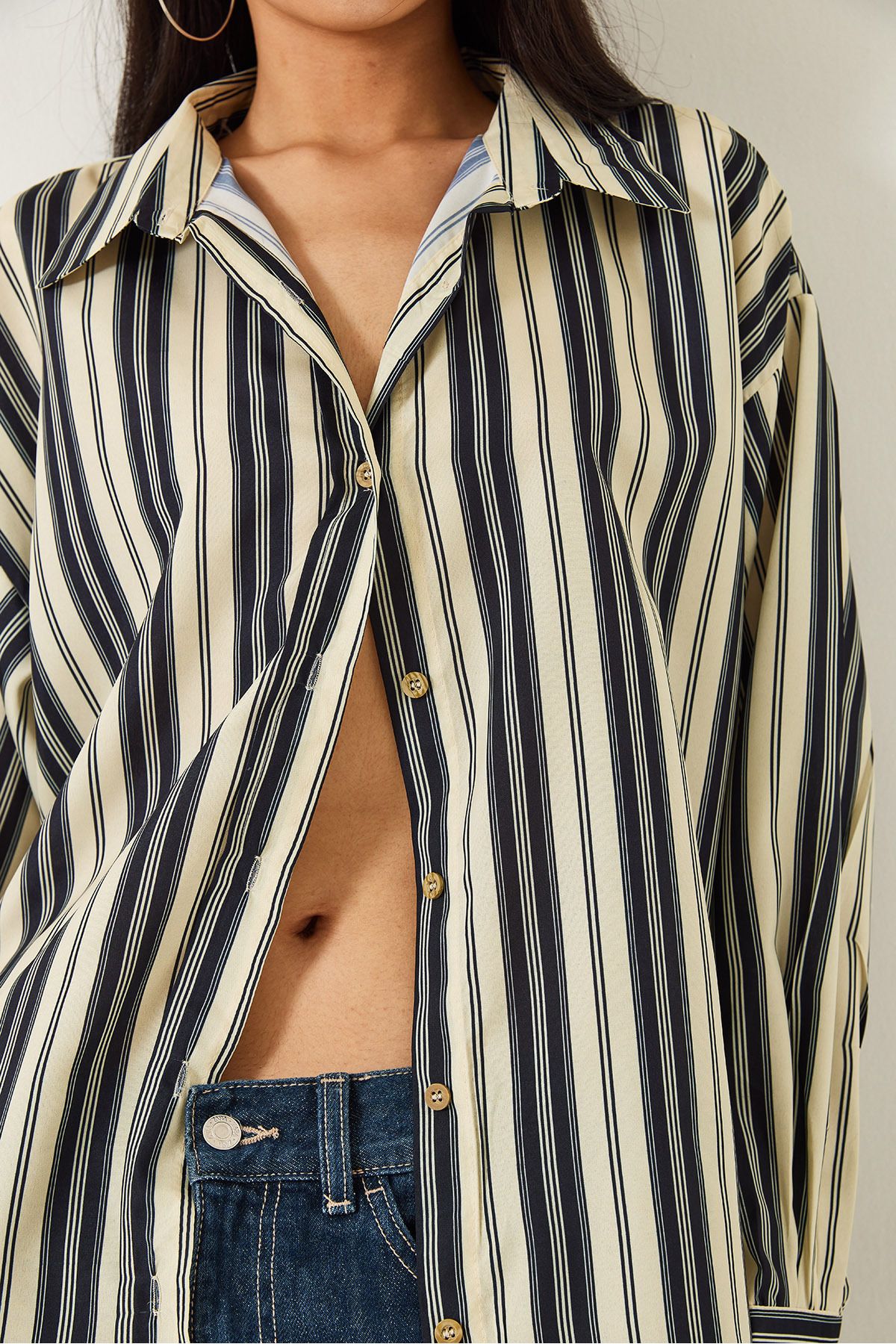 Female striped oversize shirt 1007 60261197