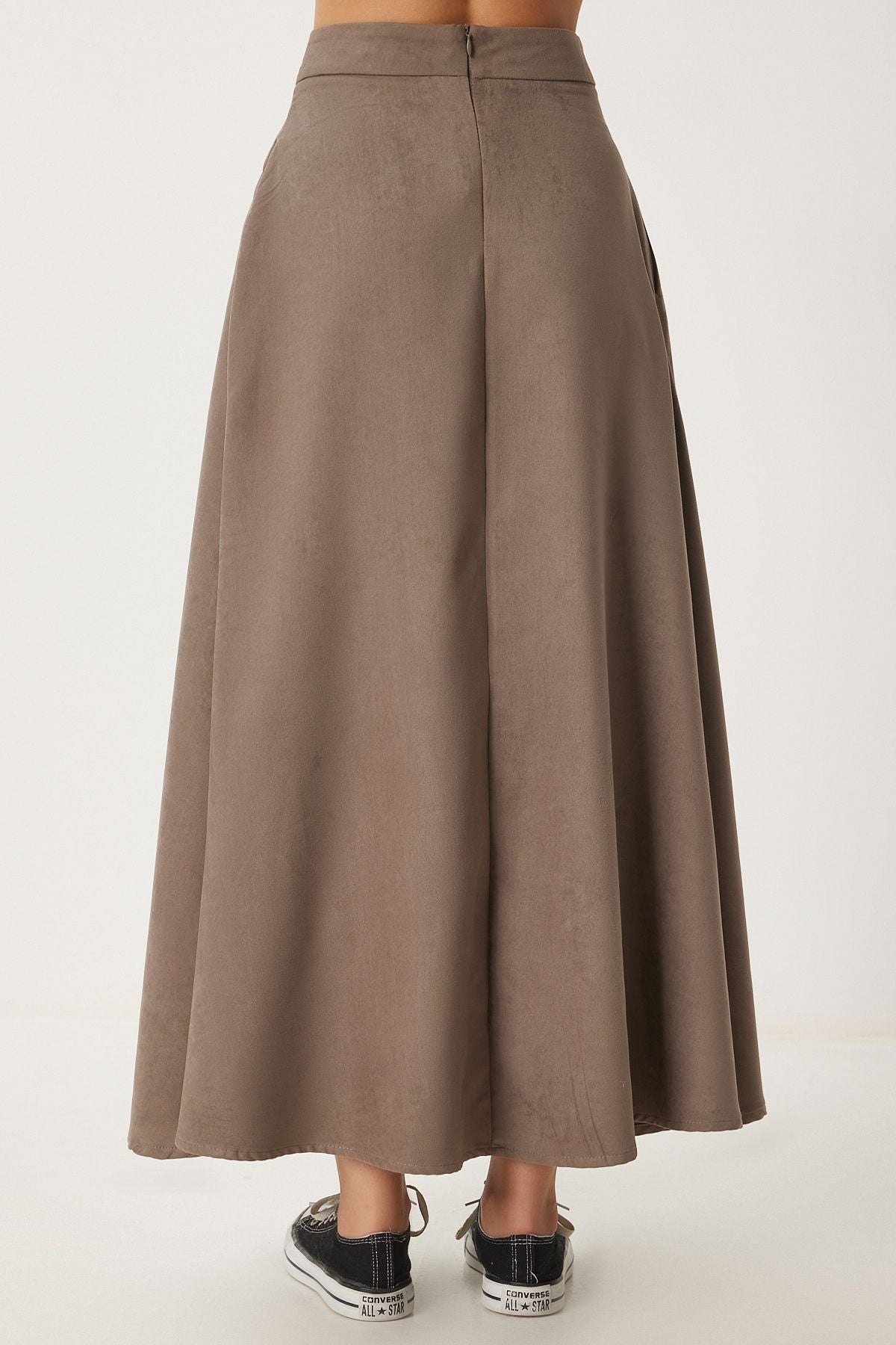 Female mink pocket jacquard suede cloch skirt RG00045